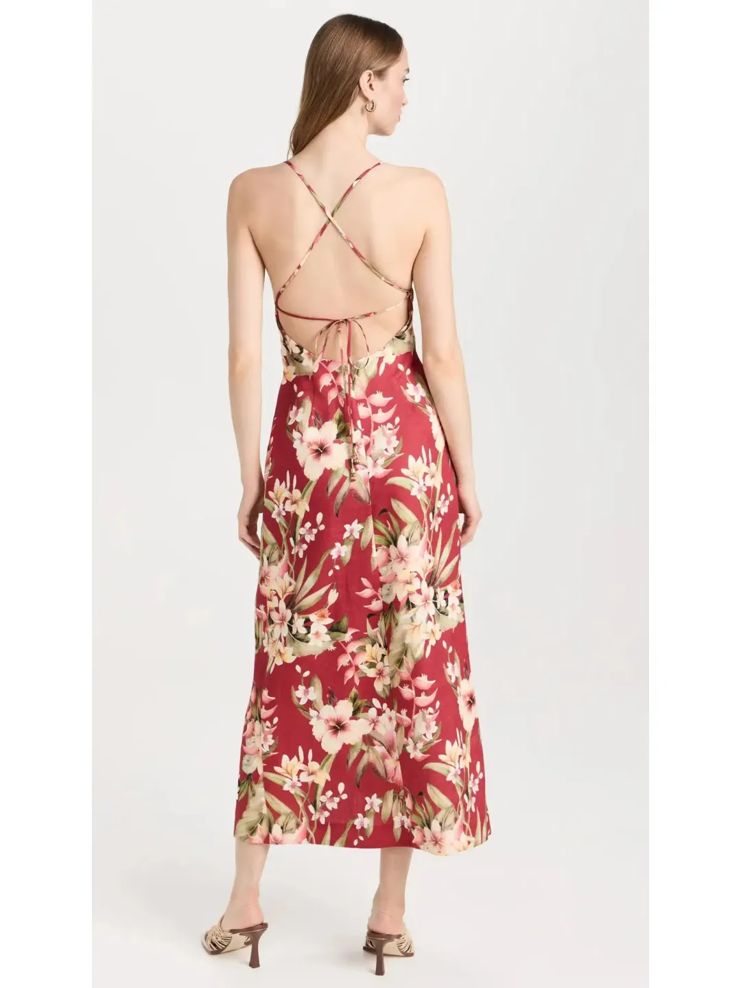 Zimmermann Lexi Slip Dress Red Palm Size 2 / AU 12 for rent on The Volte - main image