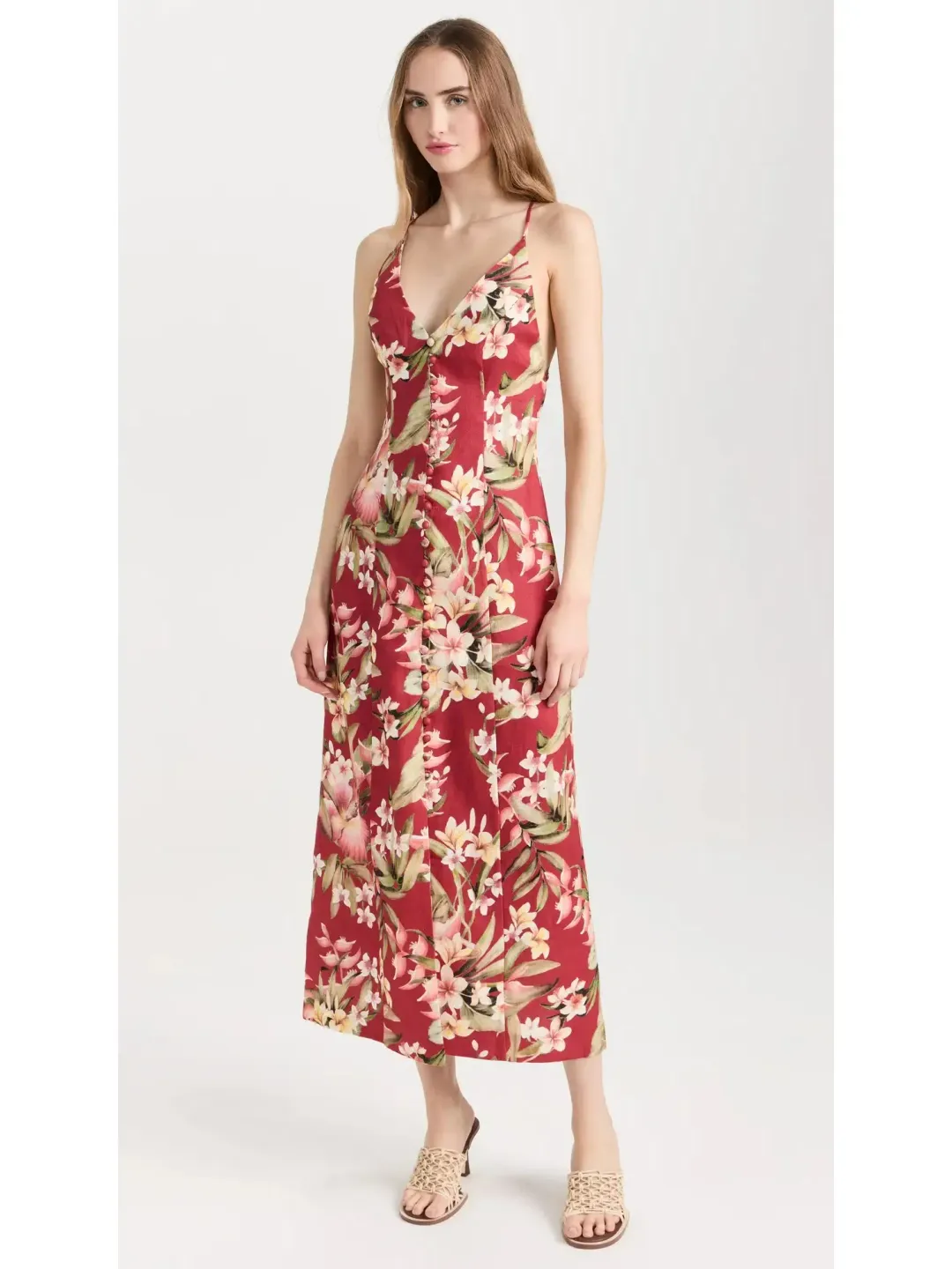 Zimmermann Lexi Slip Dress Red Palm Size 2 / AU 12 for rent on The Volte - main image