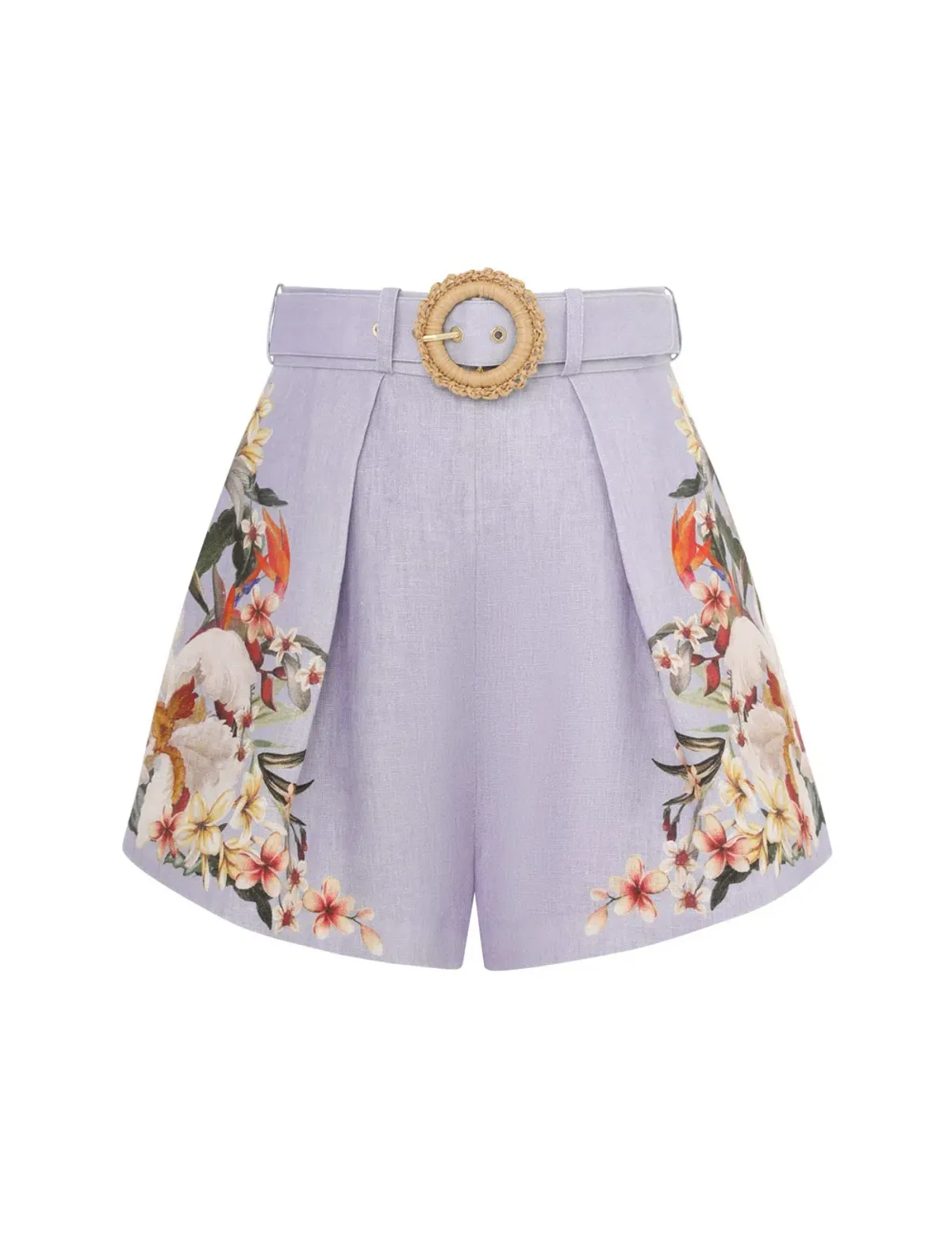 Zimmermann Lexi Billow Blouse & Tuck Short in Blue Palm Size 0 / AU 8 - Image 4