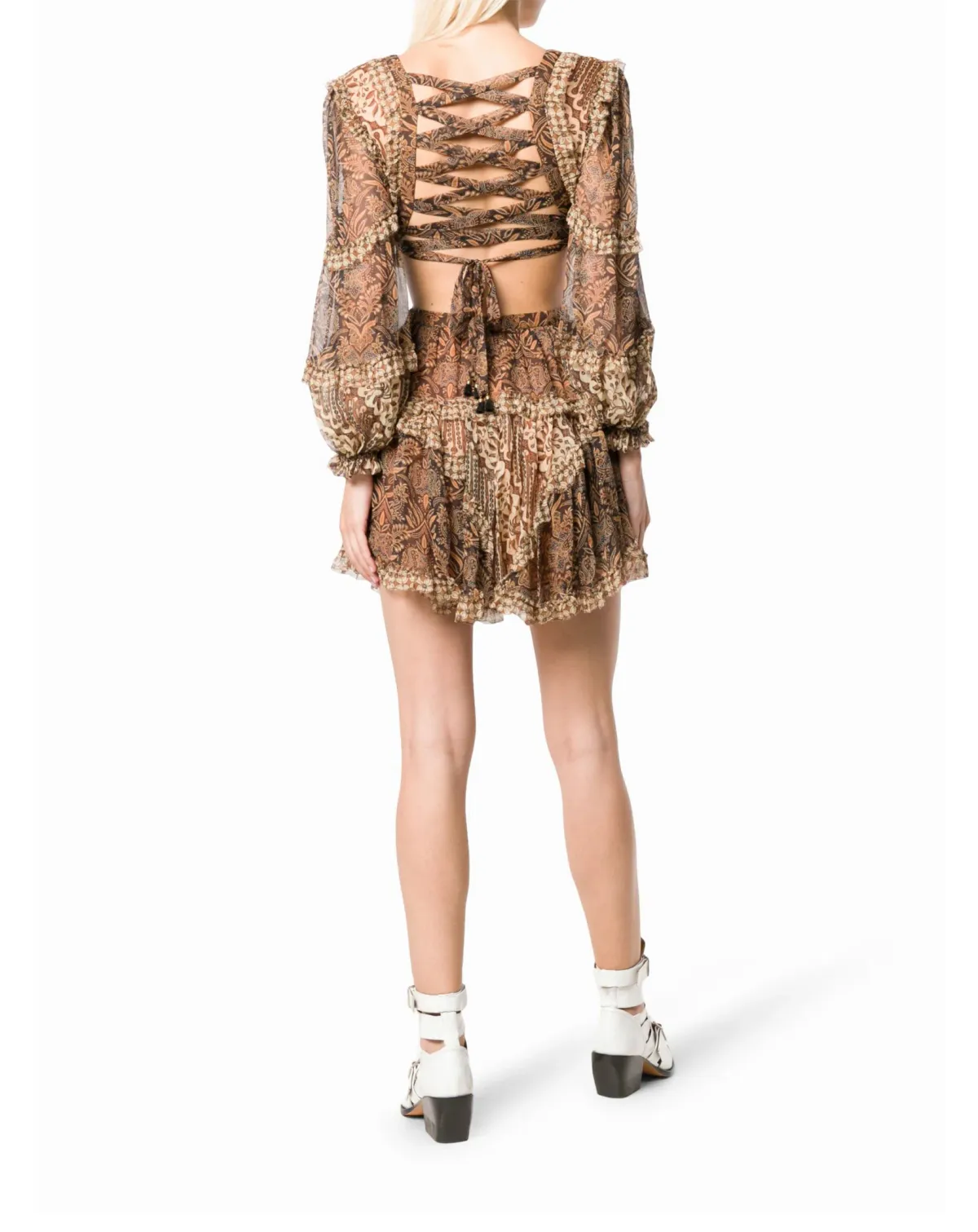 Zimmermann Tali Batik Cut Out Dress Spliced Size 2 / AU 12 - Image 2