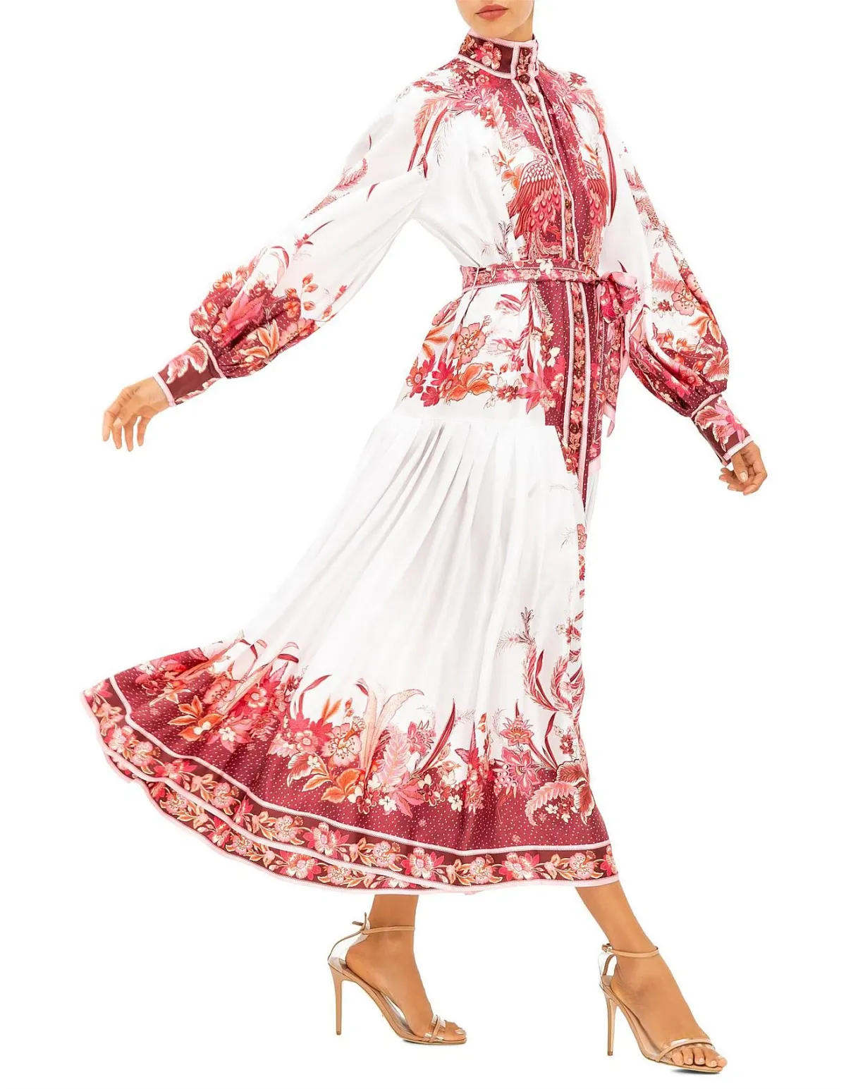 Zimmermann Wavelength Placement Midi Dress Pink Phoenix Size 1 / AU 10  - Image 2