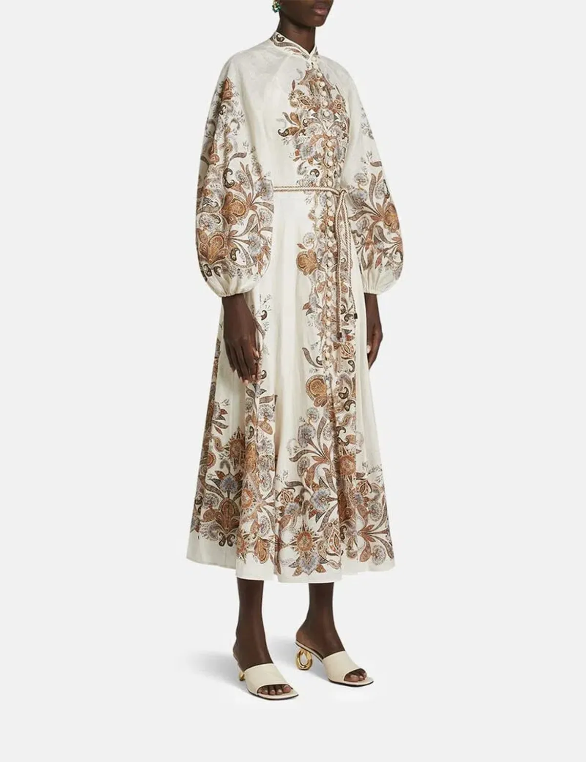 Zimmermann The Devi Billow Long Dress in Ivory Paisley Size OP/Au 6  - Image 1
