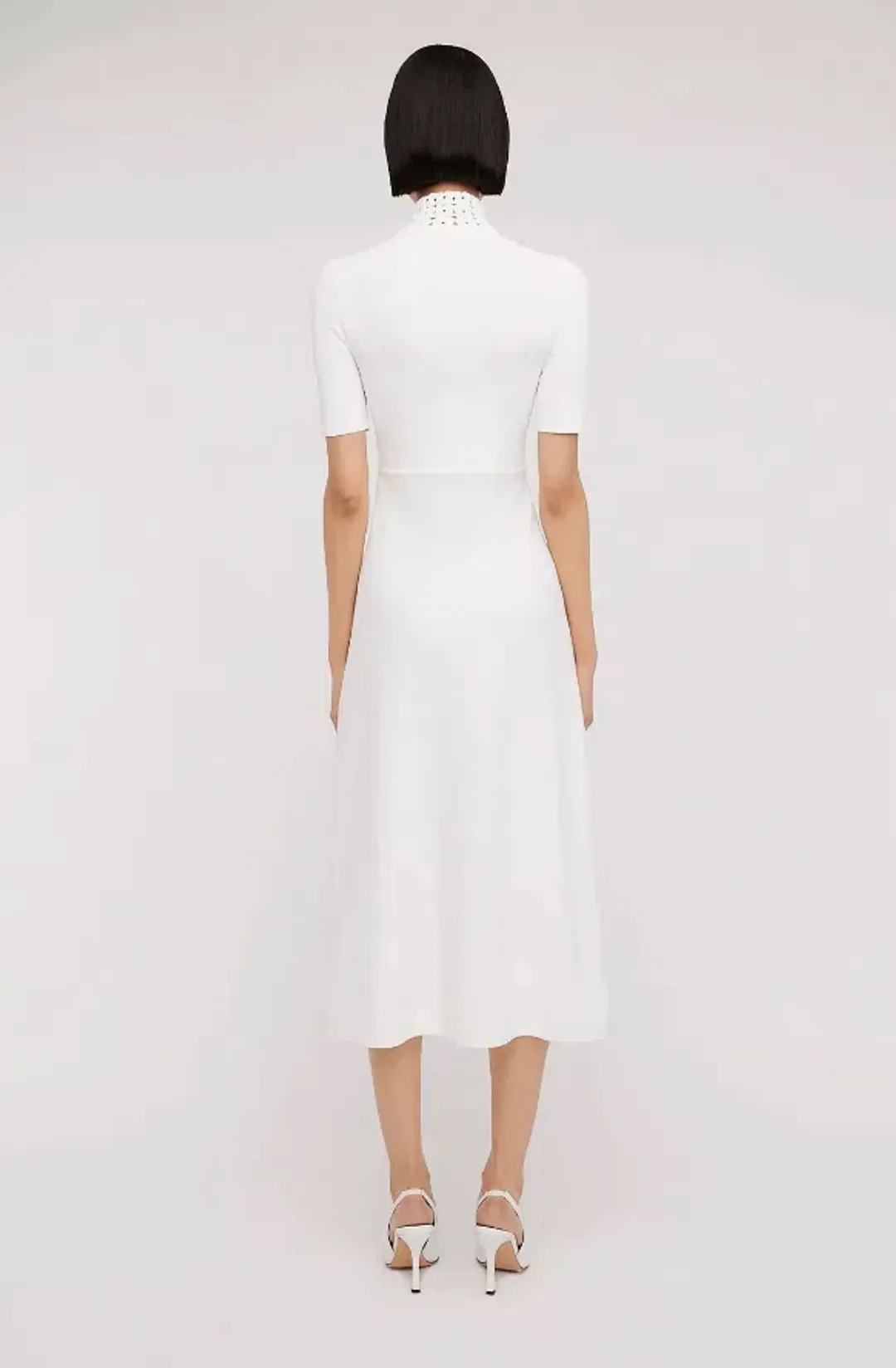Scanlan Theodore Crepe Knit Daisy Soft Dress in Ivory/Cream Size S / AU 8 for rent on The Volte - main image