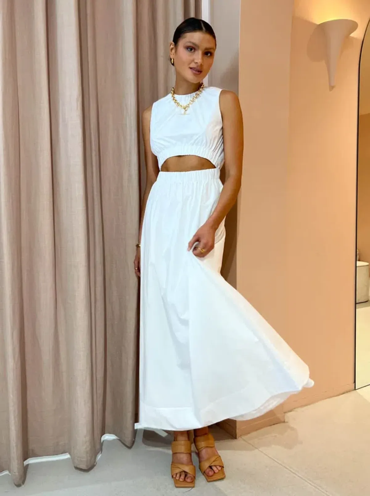 Sir The Label Dion Gathered Dress Ivory Blanc Size 1 / 8 AU  - Image 2