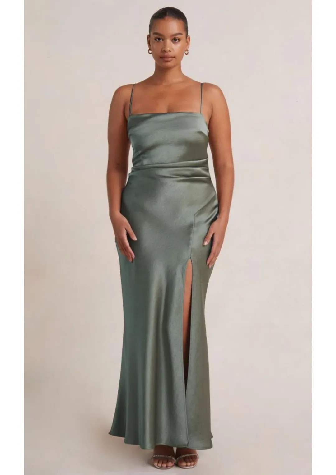 Bec & Bridge Nadia Maxi Dress in Khaki Size 10  for rent on The Volte - main image