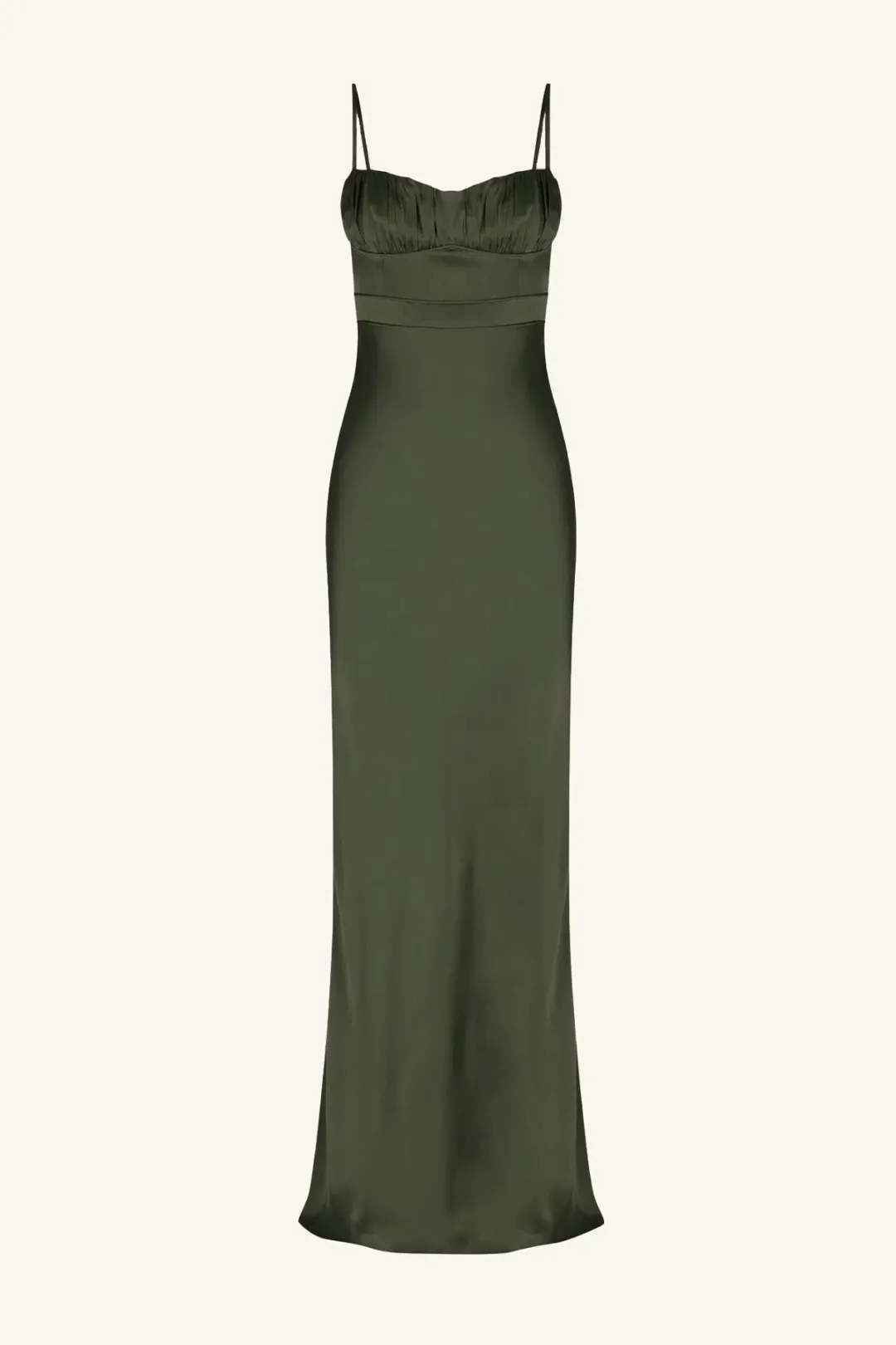 Shona Joy La Lune Corded Ruched Maxi Dress in Forest Green Size 8 for rent on The Volte - main image