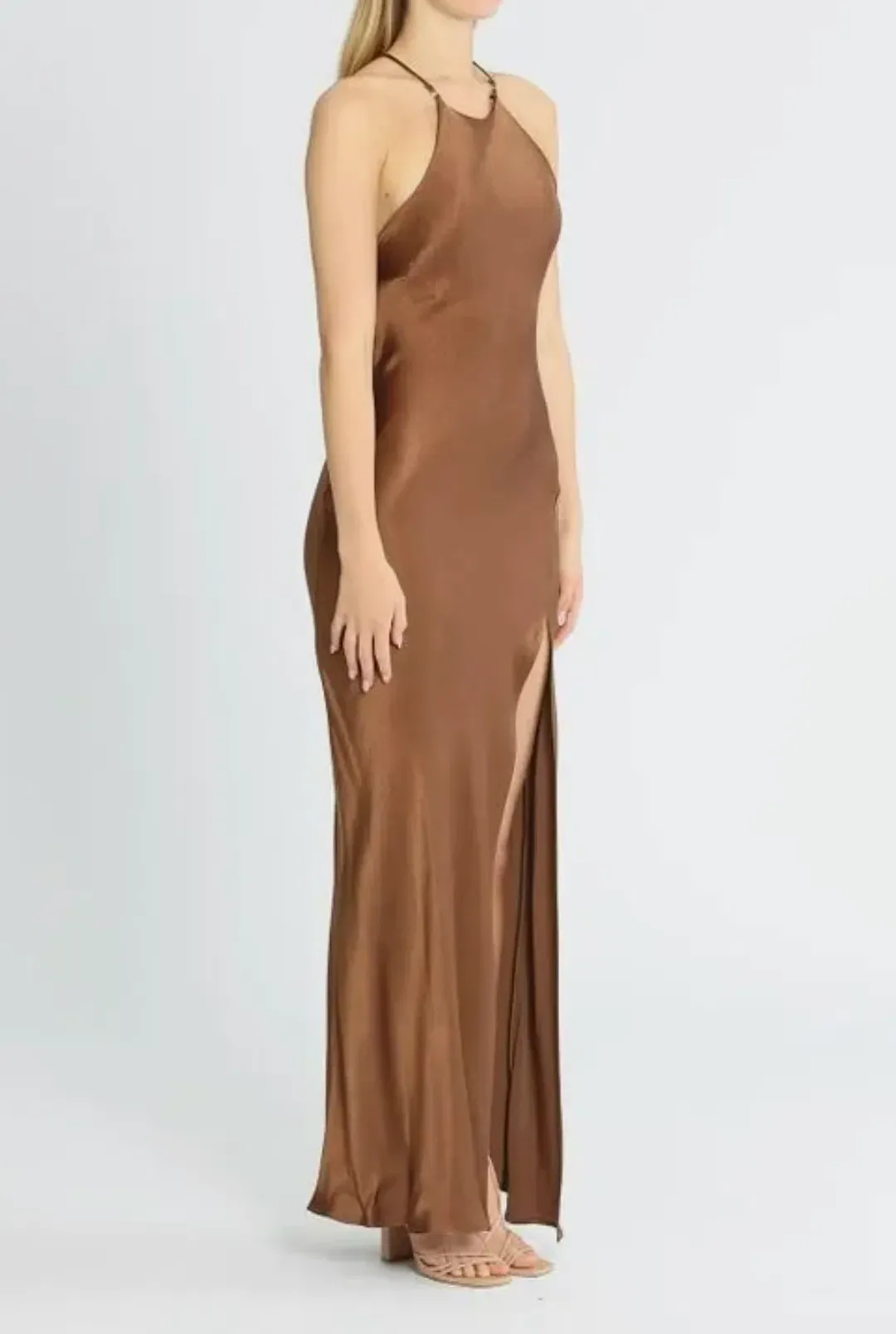 Bec & Bridge Annika Maxi Dress Brown Size 8 for rent on The Volte - main image