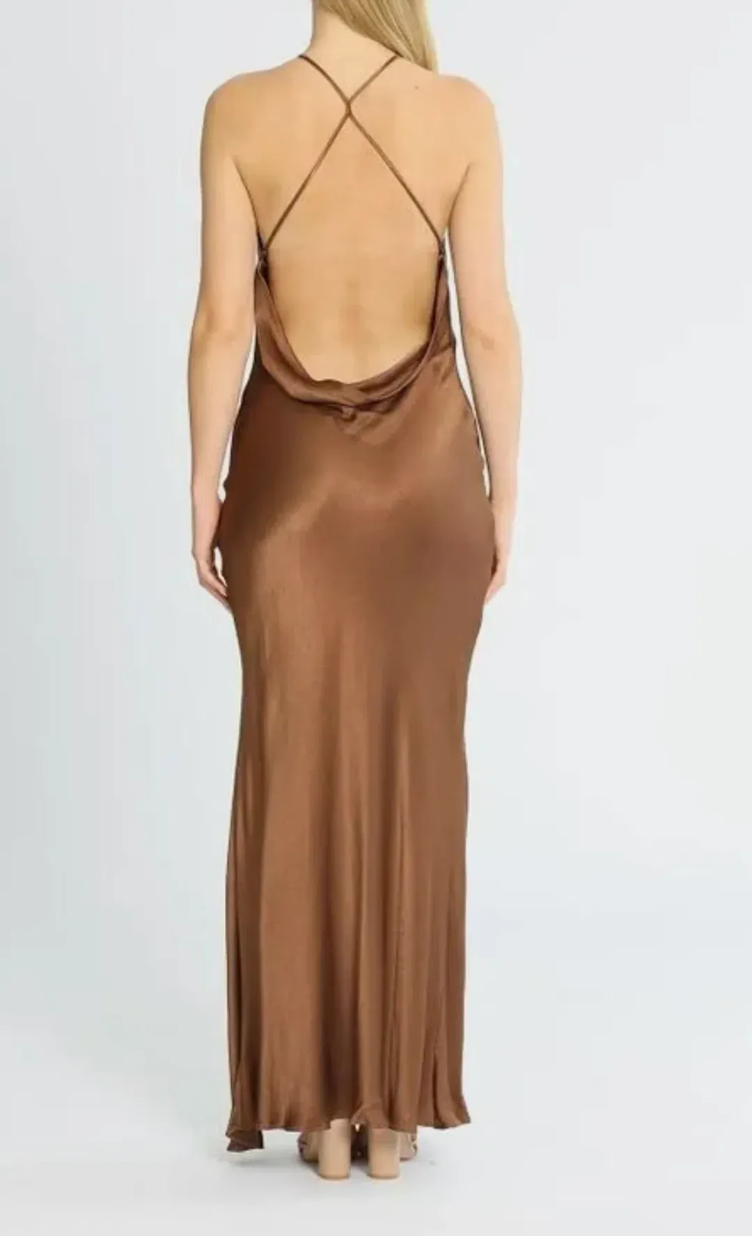 Bec & Bridge Annika Maxi Dress Brown Size 8 for rent on The Volte - main image