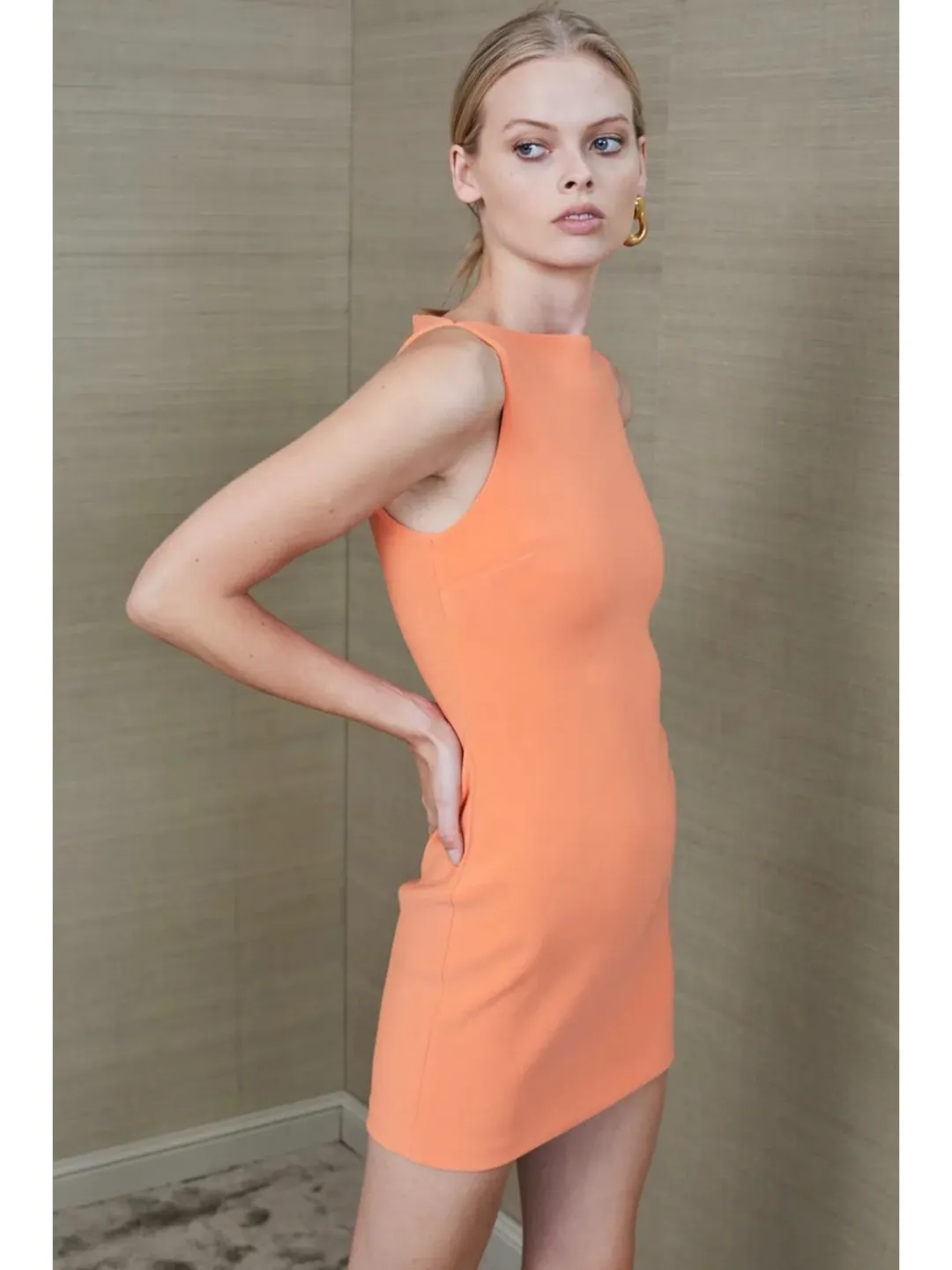Bec & Bridge Clover Mini Dress Nectarine Orange Size AU 6 for rent on The Volte - main image