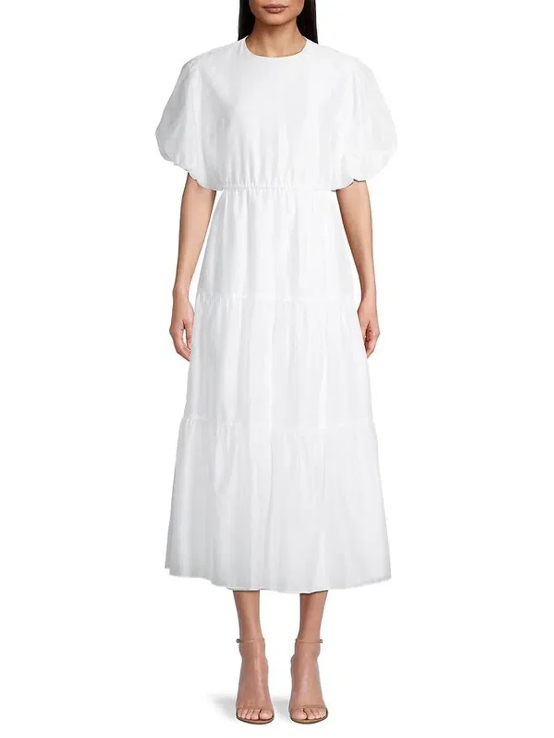 Sir the Label Franc Open Back Midi Dress Chalk White Size 3 / 12 AU for rent on The Volte - main image