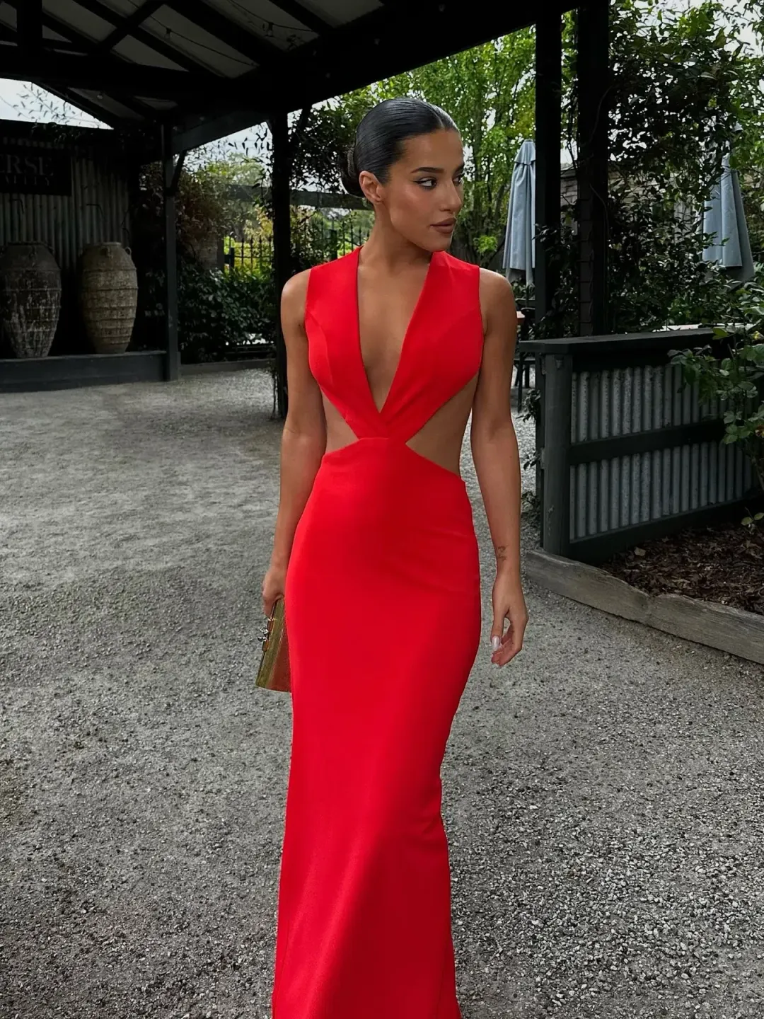 Effie Kats Valencia Gown Cherry Red Size S / AU 8 for rent on The Volte - main image