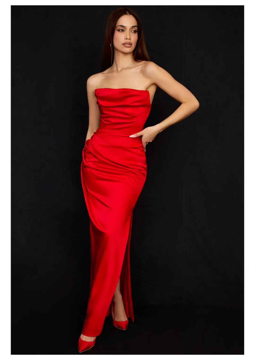 House Of CB Adrienne Strapless Corset Dress Scarlet Red Size M / AU 10  for rent on The Volte - main image