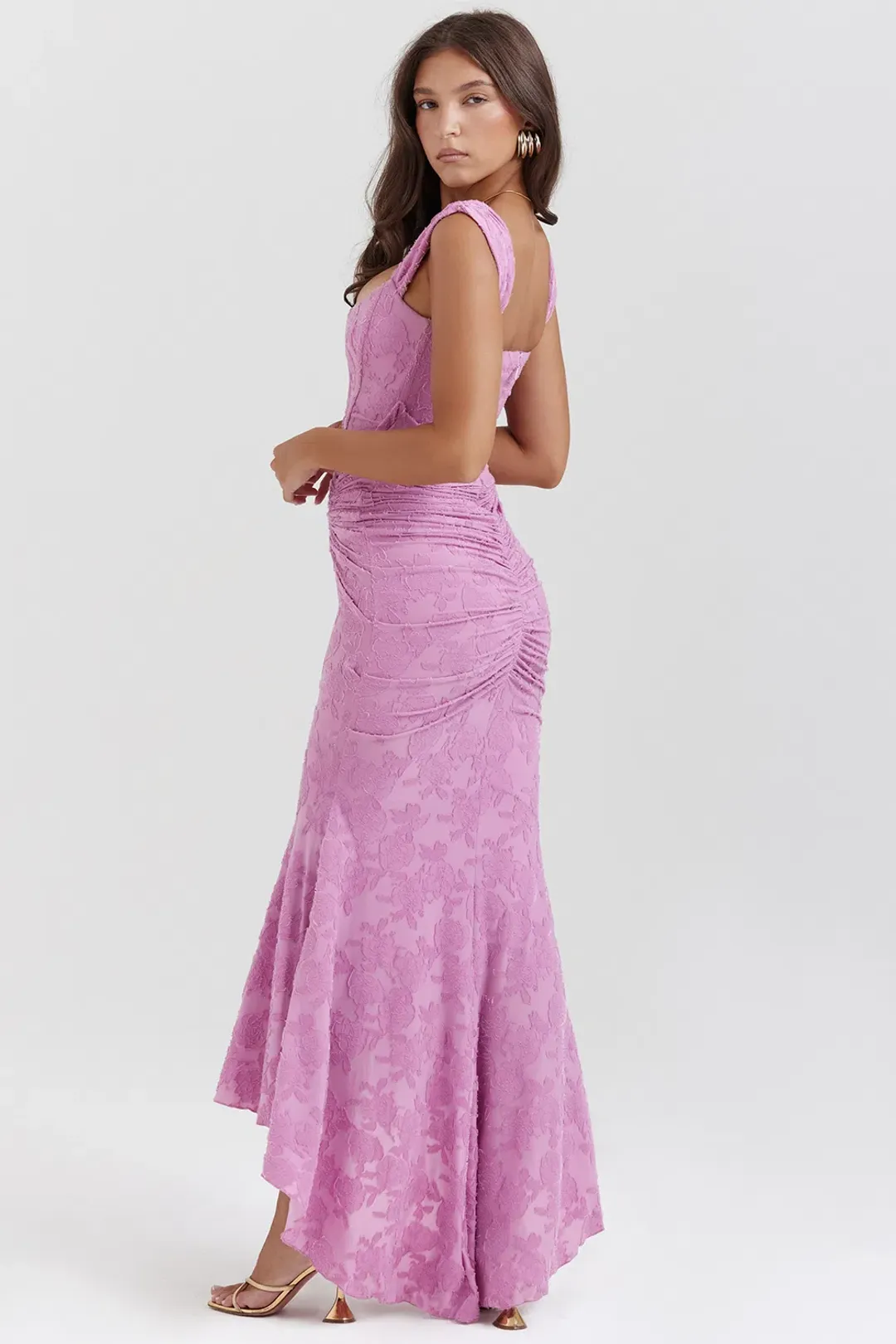 House Of CB Cesca Floral Maxi Dress Rose Pink Size S / AU 8 for rent on The Volte - main image