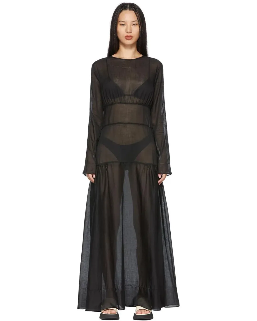 Sir The Label Pierre Long Sleeve Dress Black Size 0/ AU 6 for rent on The Volte - main image