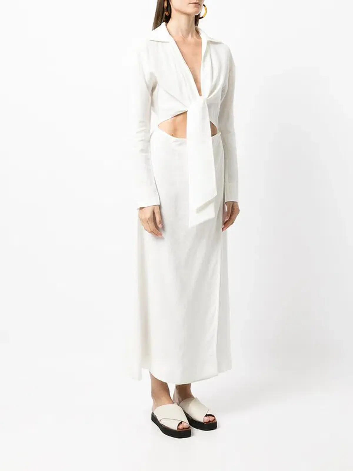 Sir The Label Clemence Long Sleeve Wrap Dress Ivory Size 1/AU 8 - Image 1