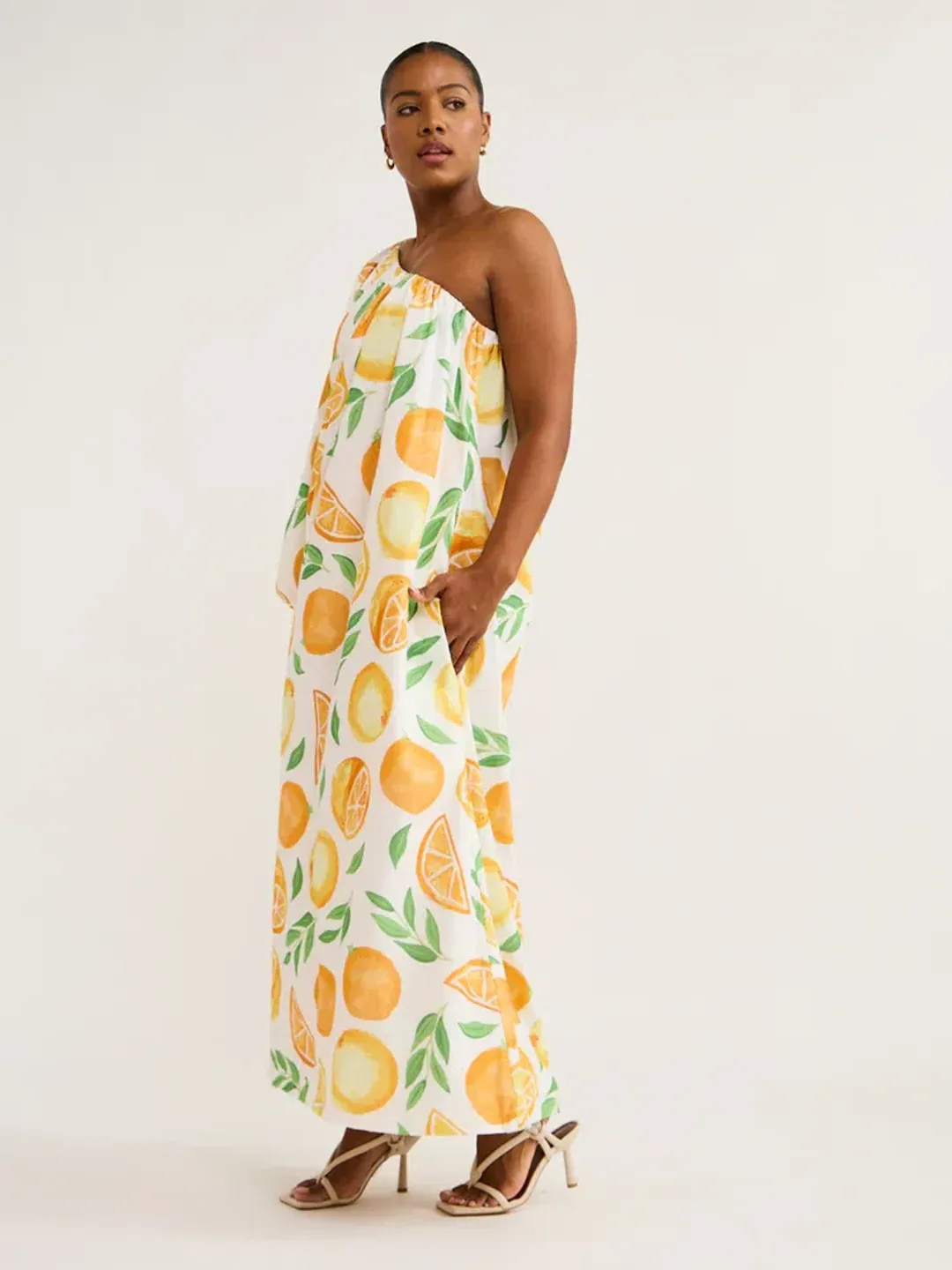 Ambra Maddalena Ophelia Dress in Orange Print Size 12 for rent on The Volte - main image