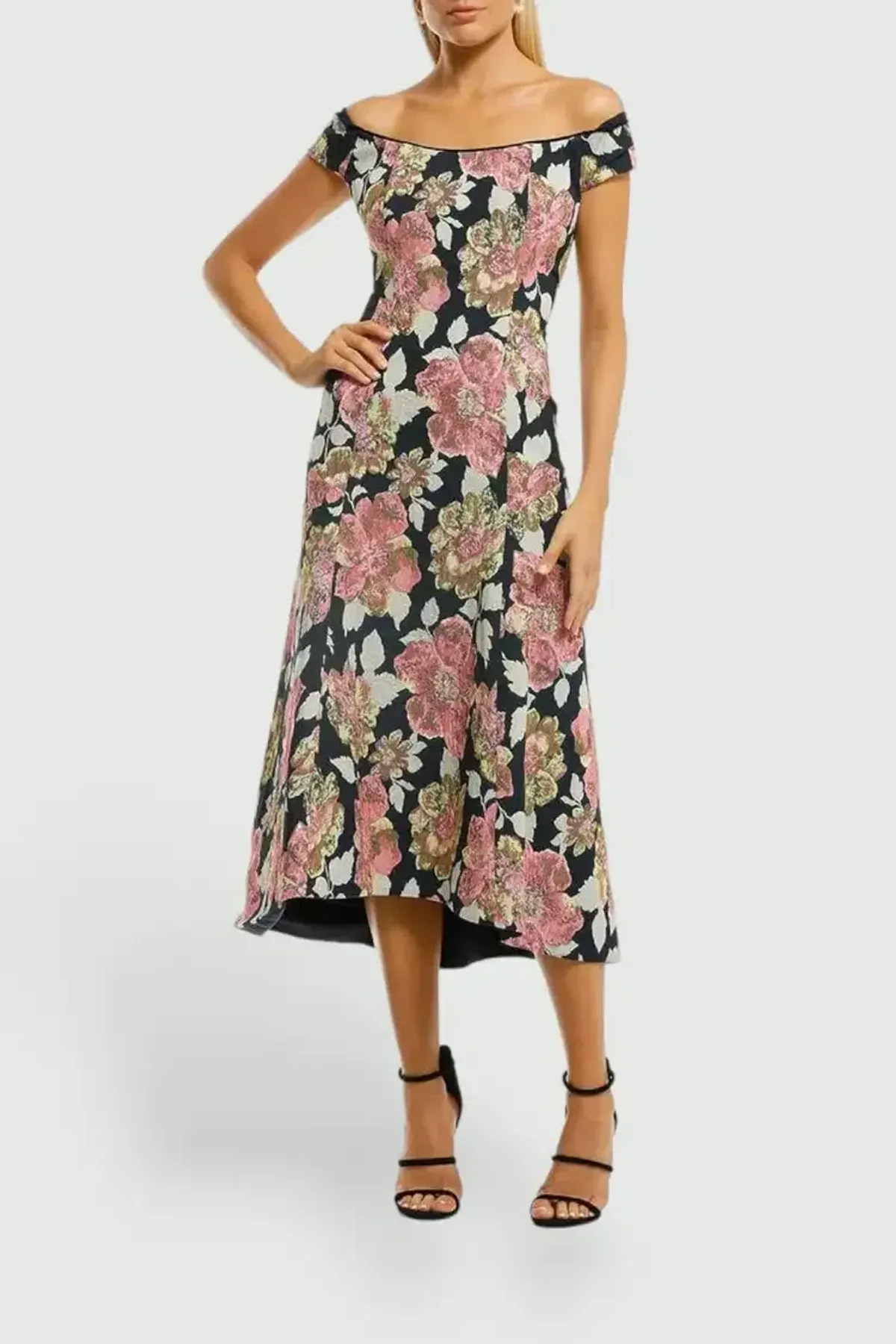 Moss and Spy Beatrice Midi A-Line Dress in Floral Size 12 - Image 2