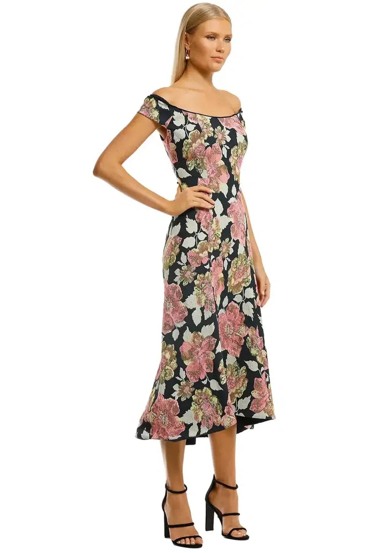 Moss and Spy Beatrice Midi A-Line Dress in Floral Size 14 - Image 1