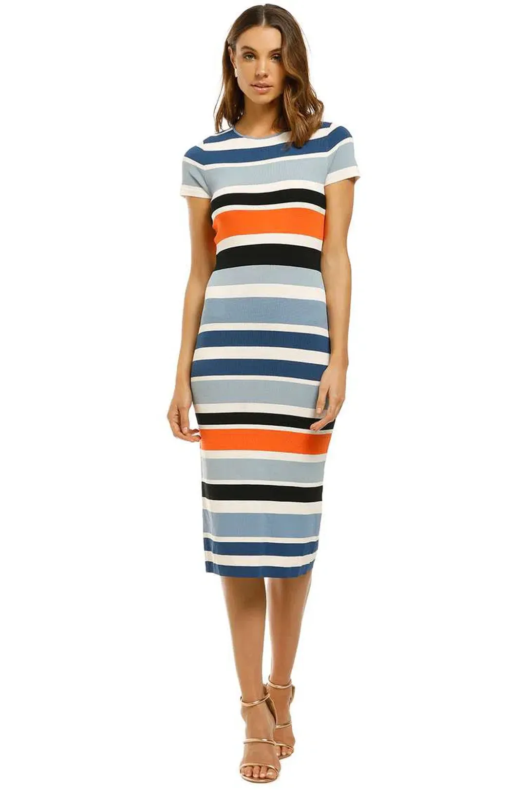 By Jonny Side Line Peplum Tee Dress Multi Size 12 for rent on The Volte - main image