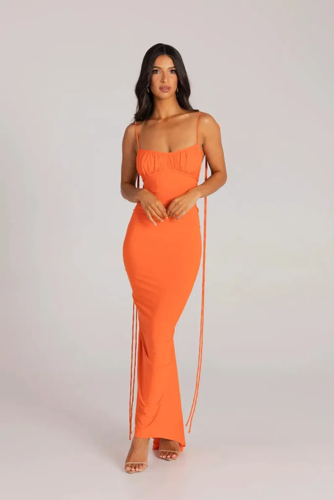 MELANI THE LABEL ZAHARA DRESS ORANGE SIZE AU 8 for rent on The Volte - main image