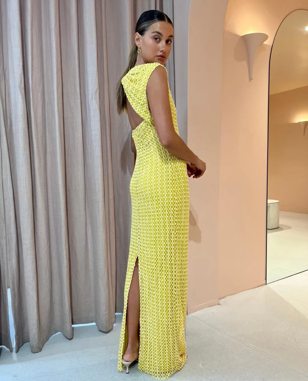 Camilla and Marc Riviera Column Dress Yellow Size 10 for rent on The Volte - main image