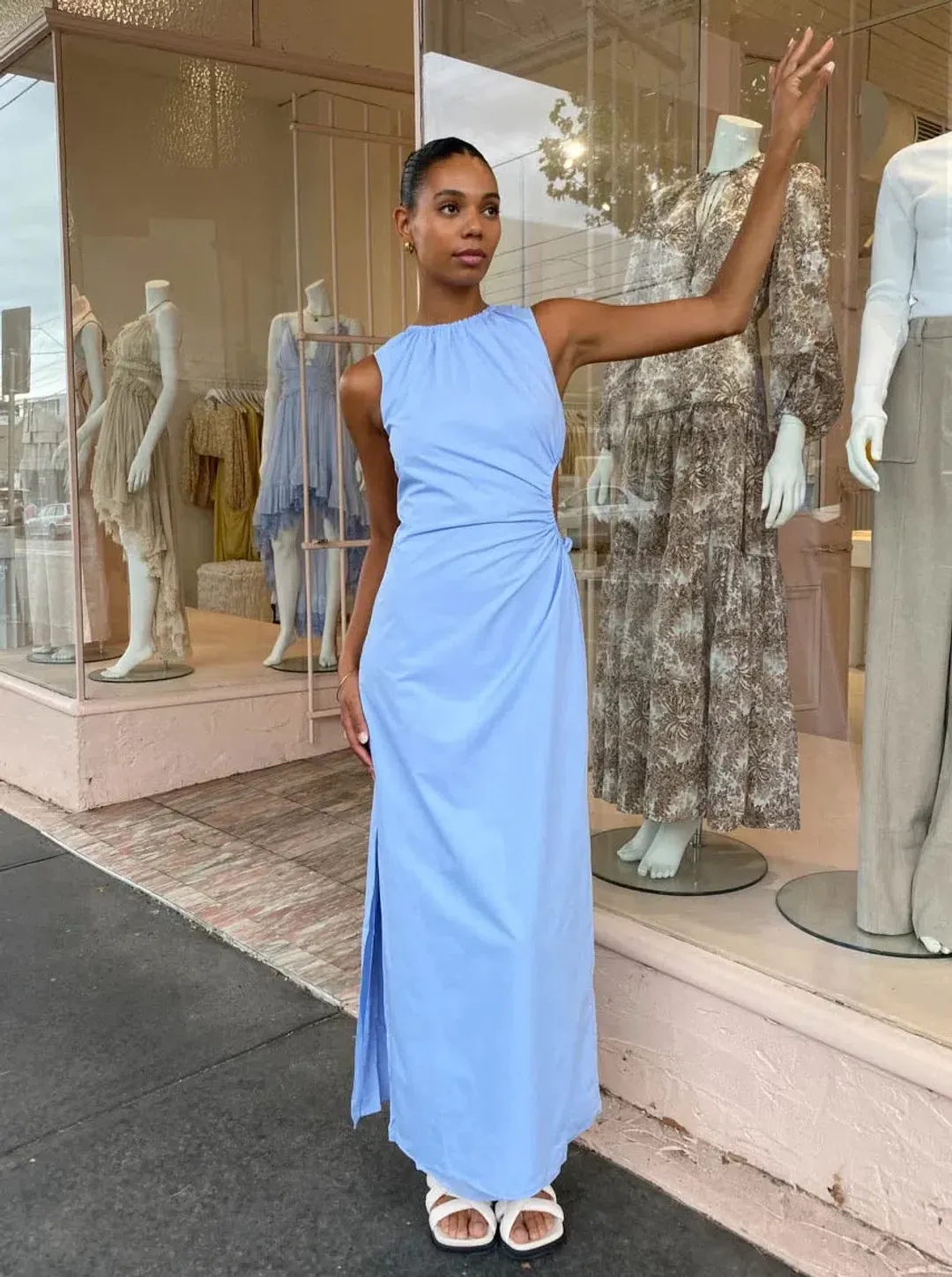 Sir the Label Ilkin Cut Out Dress in Ice Blue Size 1 / AU 8 for rent on The Volte - main image
