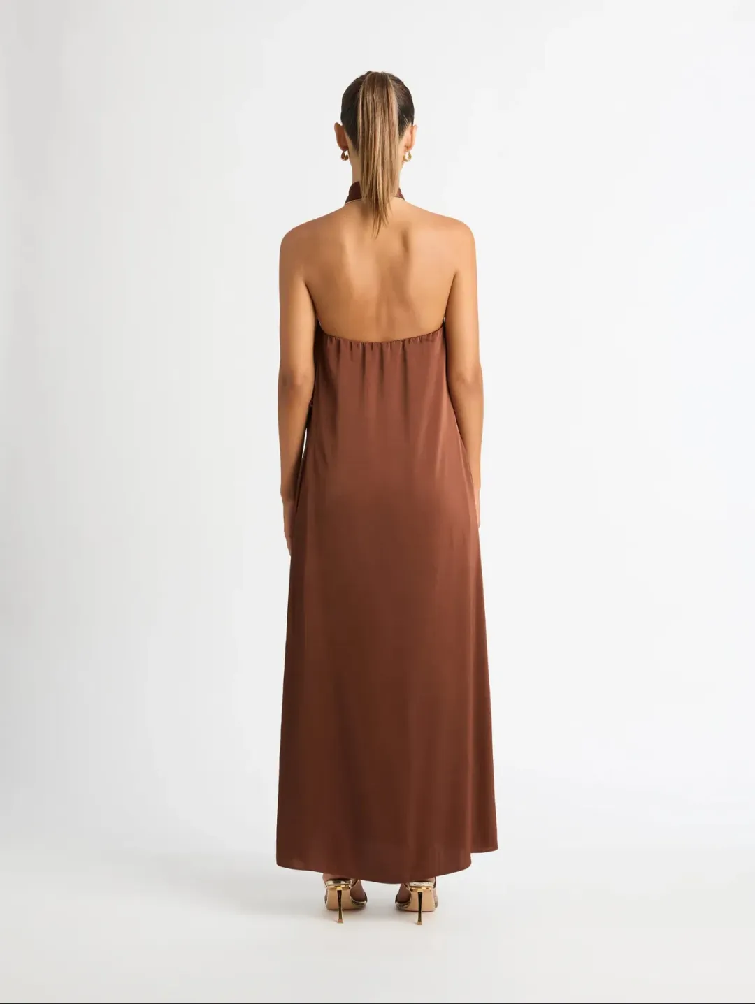 Sheike Destiny Maxi Dress Brown Size 10 for rent on The Volte - main image