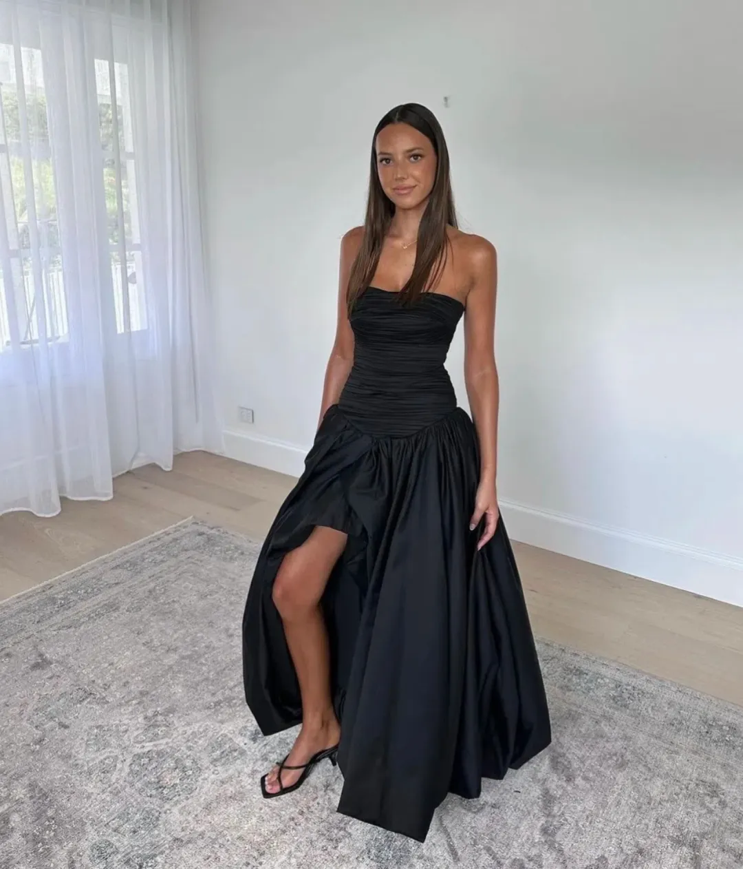 Aje Violette Bubble Hem Maxi Dress Black Size S / AU 8 for rent on The Volte - main image