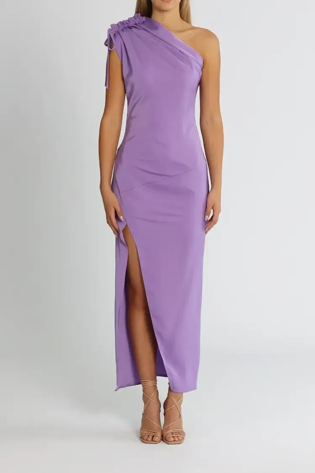 By Johnny Jasmine One Shoulder Dress Lavender Size 8  for rent on The Volte - main image