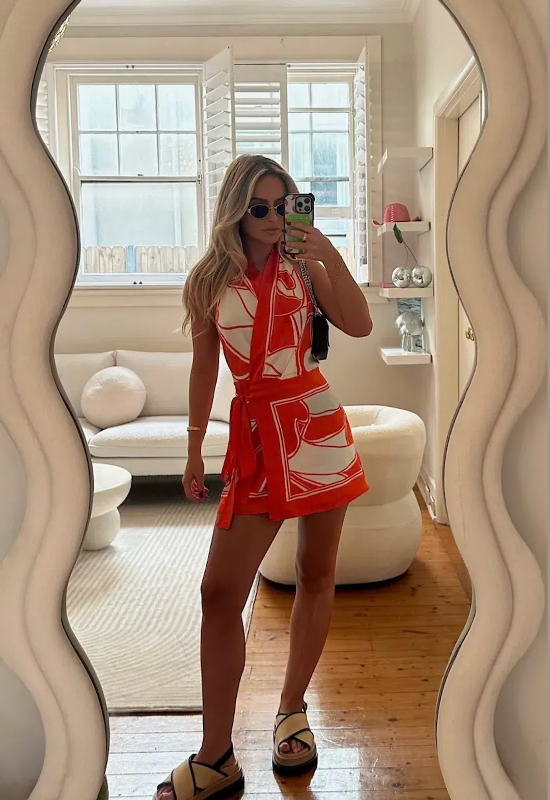 Sir the Label Ramona Wrap Halter Mini Dress Mariposa Lily Size 6 for rent on The Volte - main image