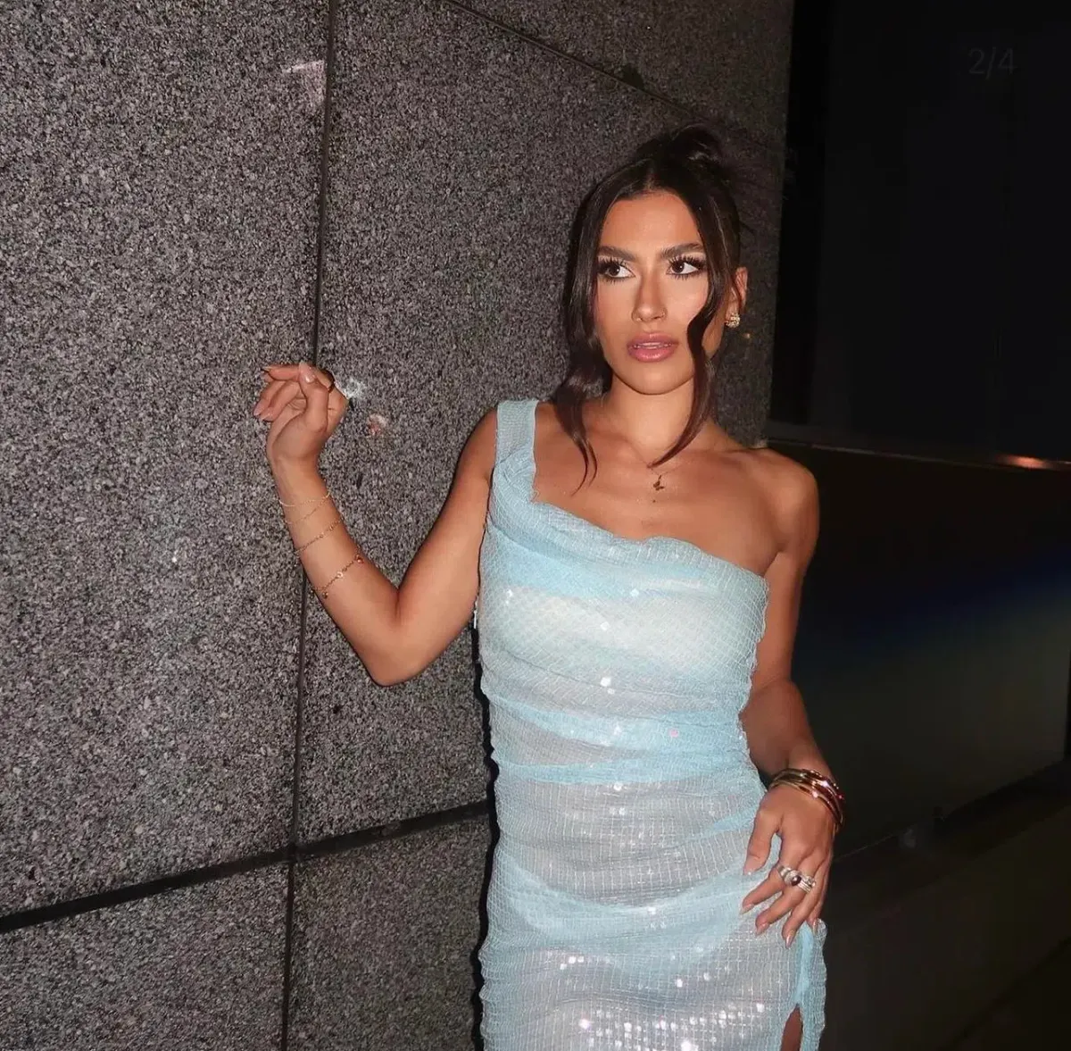 Cultnaked Moon Mini Dress Blu Size 10 - Image 2