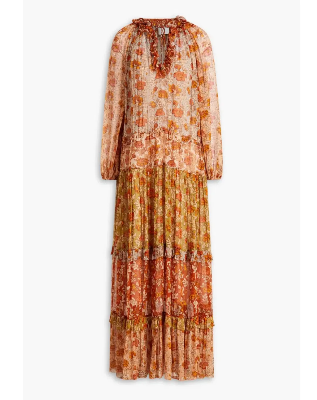 Zimmermann  Andie Tiered Georgette Maxi Dress Floral-Print Size 1/Au 10 for rent on The Volte - main image