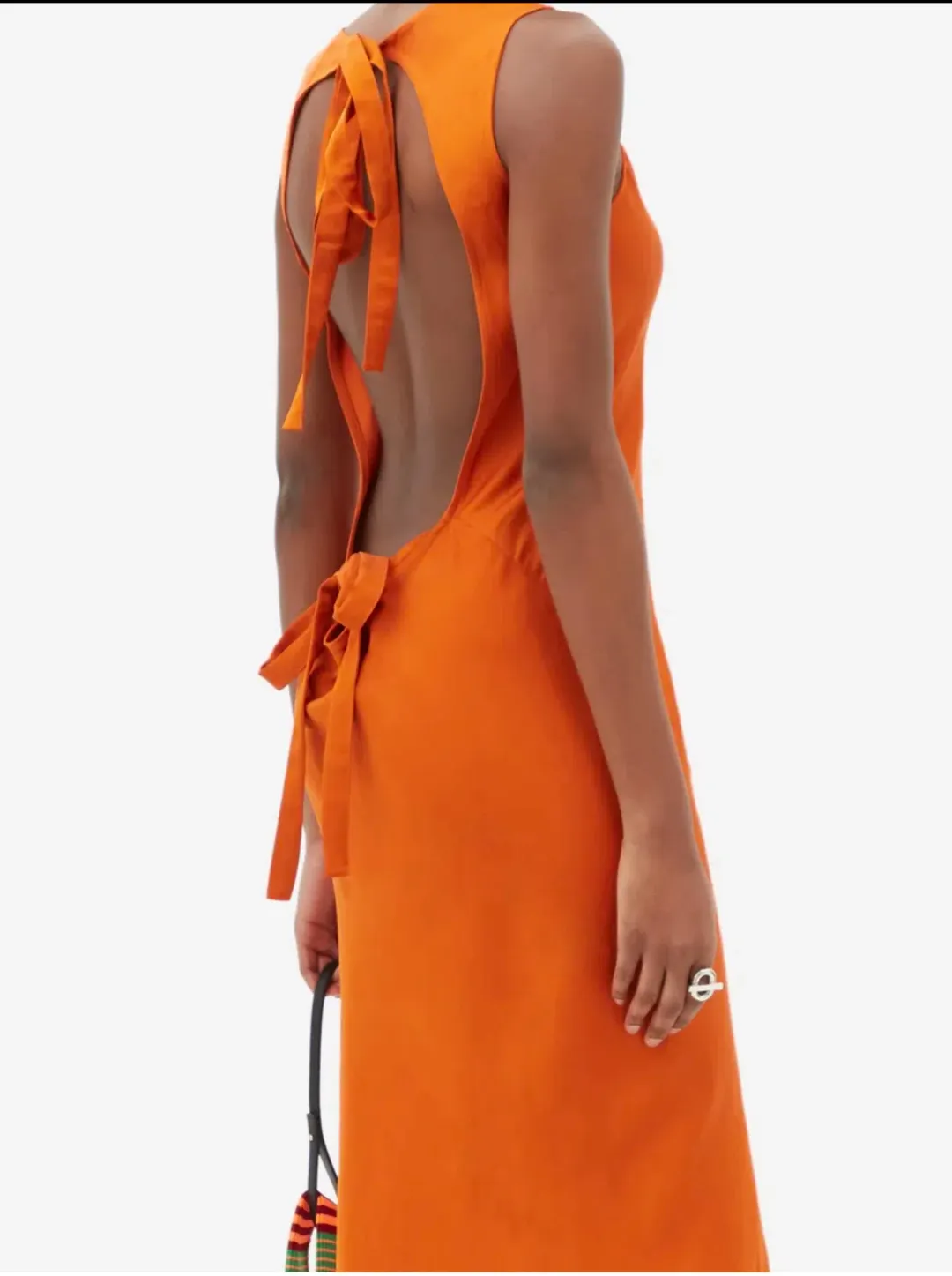 Marques Almeida Orange Backless Dress Orange Size 12  for rent on The Volte - main image