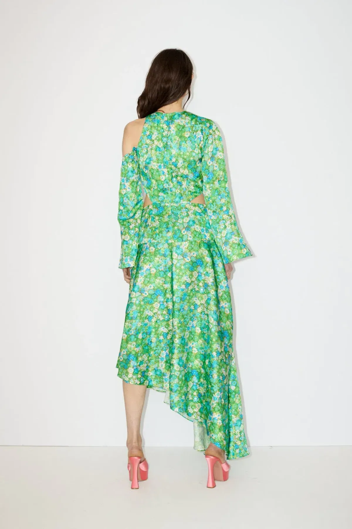 Alemais Cassandra Cut Out Midi Turquoise Dress Green Size 8  - Image 3