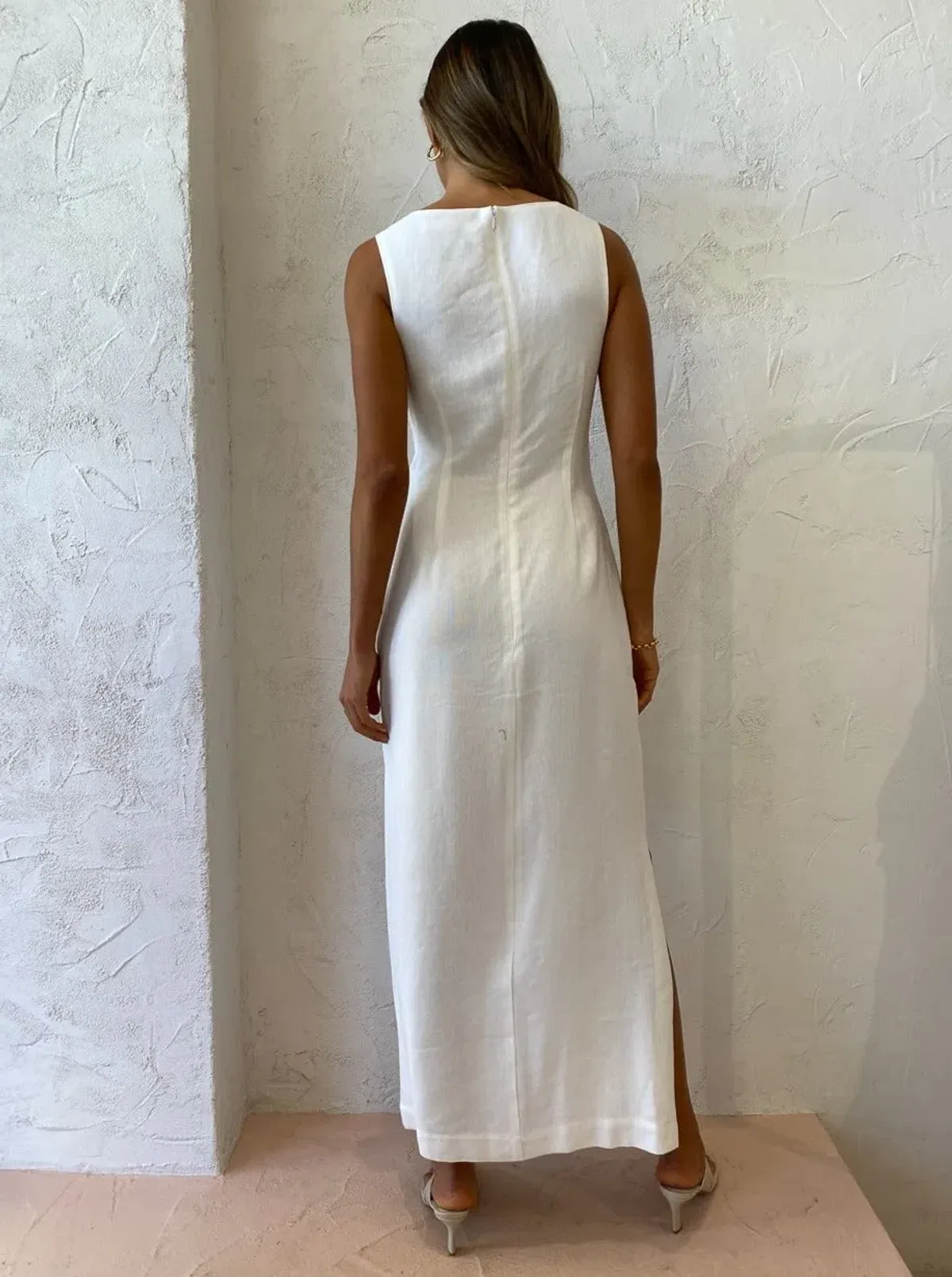 Sir The Label Clemence V Neck Dress Ivory Size 2/AU 10  - Image 6