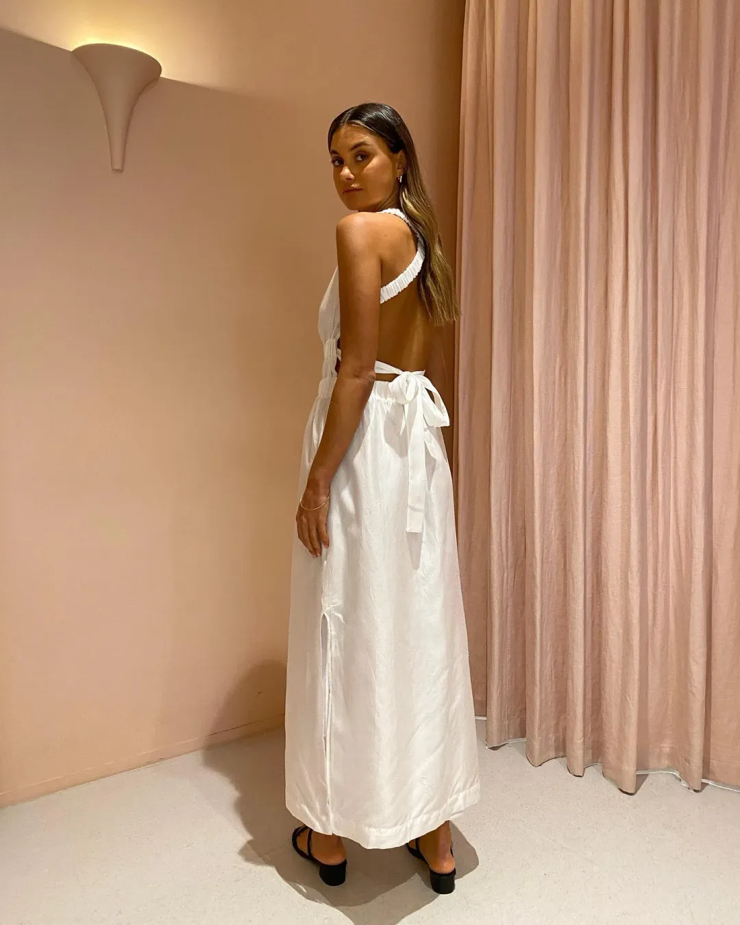 Sir The Label Franc Cross Back Gown Ivory Size 0/AU 6 for rent on The Volte - main image