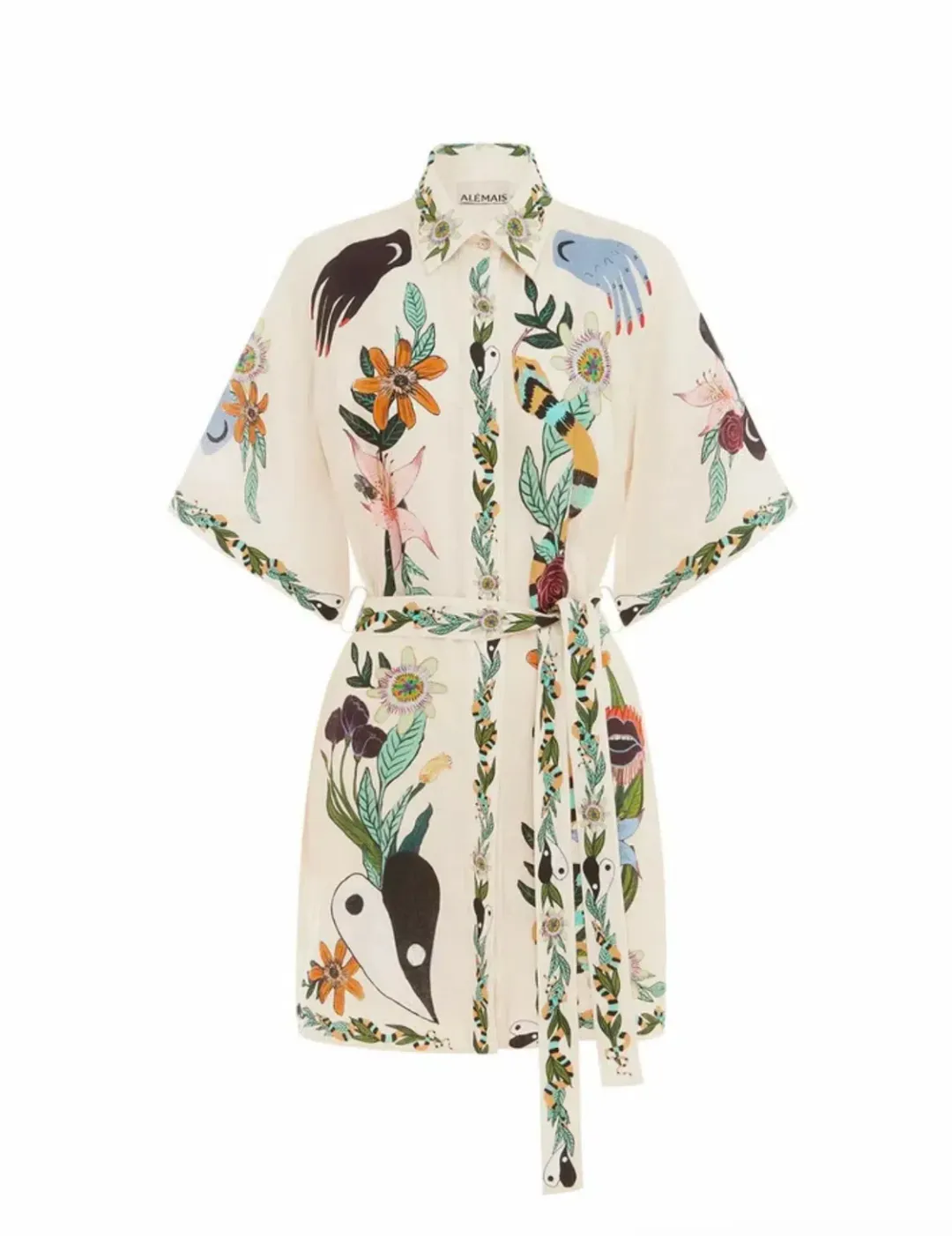Alemais Meagan Mini Shirt Dress Print Size 8 for rent on The Volte - main image