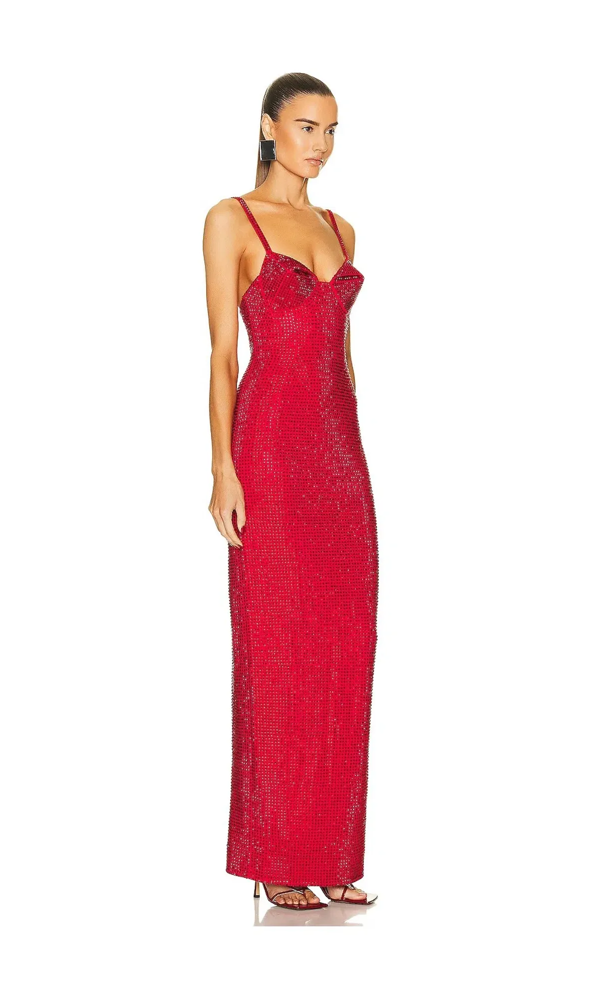 Area Crystal Embellished Gown Red Size 8 - Image 1