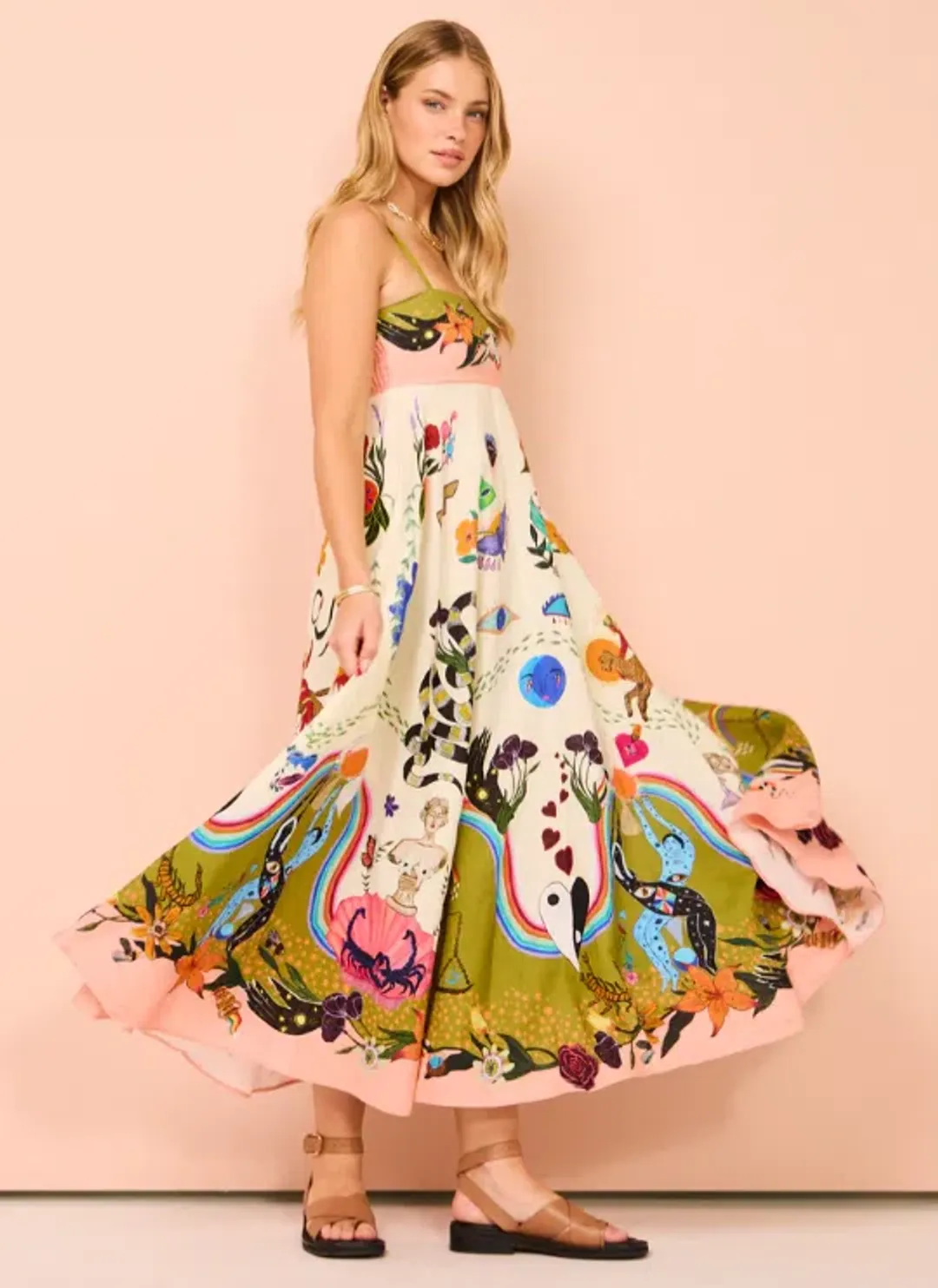 Alemais Evergreen Sundress In Multi Size 12 for rent on The Volte - main image