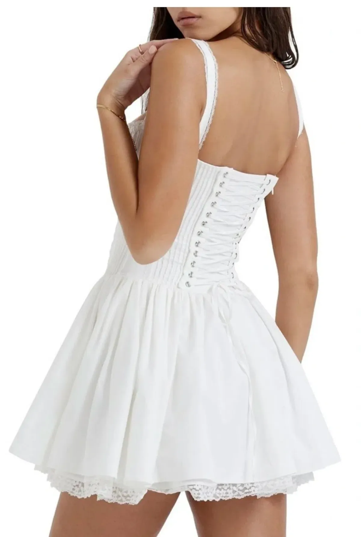 House of CB Pietra Corset Mini Dress White Size 8  - Image 3