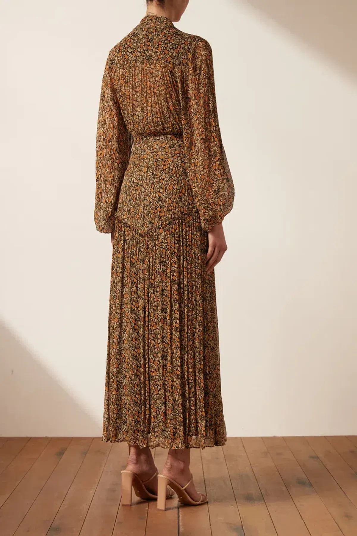 Shona Joy Paloma Button Up Midi Dress Multi Floral Size 8 - Image 3