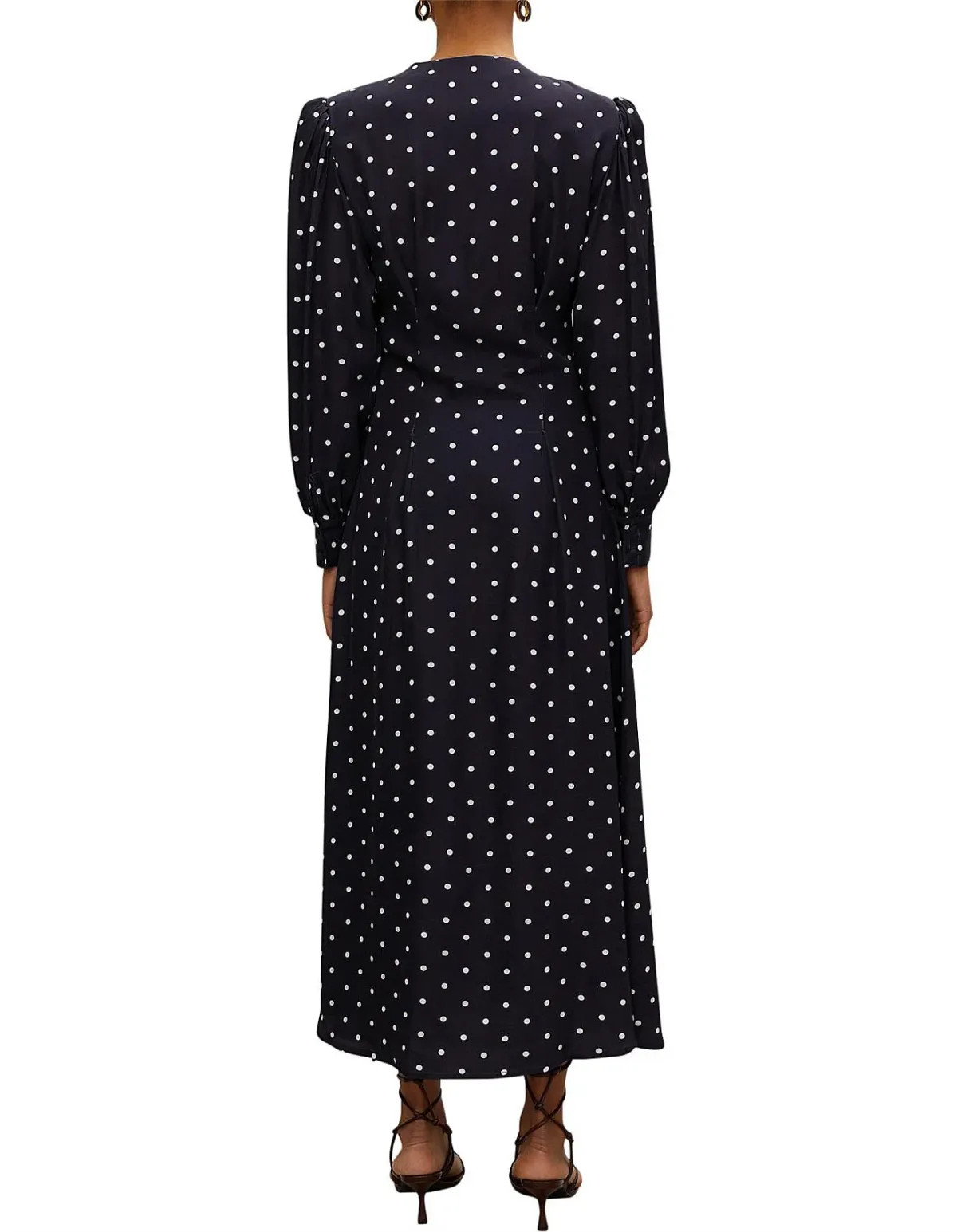 Rohe Claudia Long Length Buttoned Midi Dress Polka Dot Size 8 - Image 3