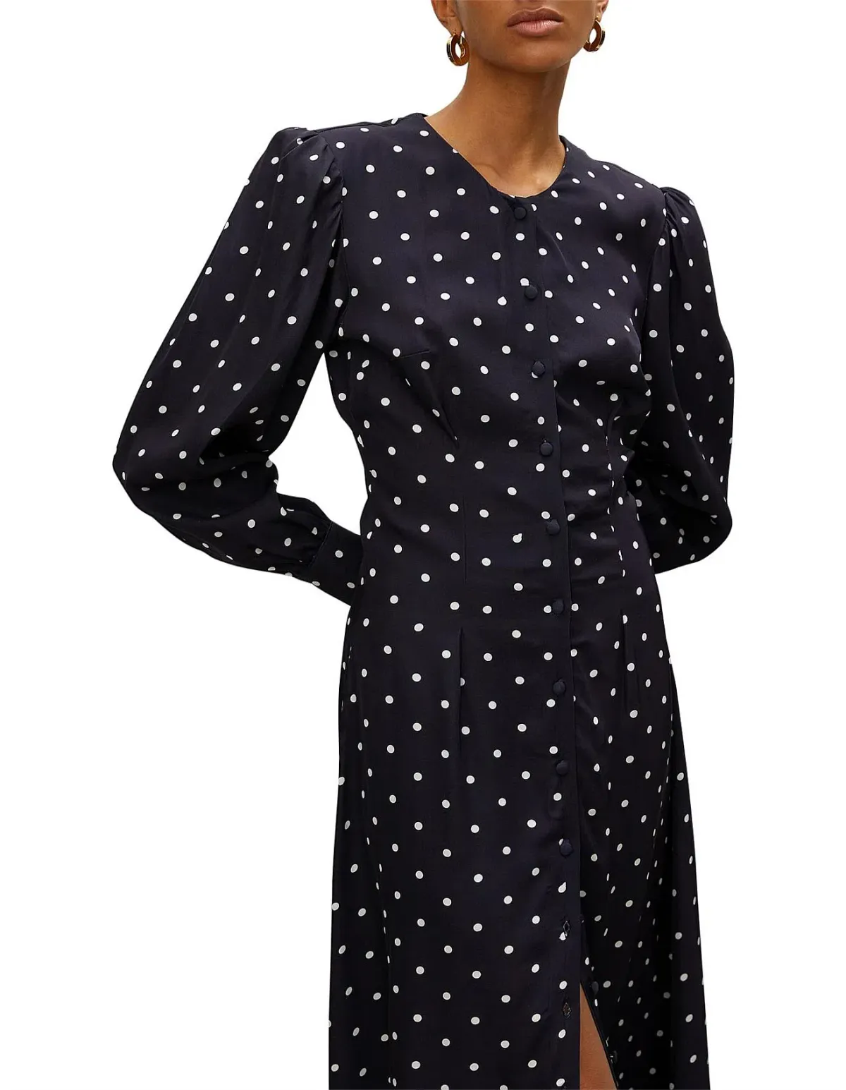 Rohe Claudia Long Length Buttoned Midi Dress Polka Dot Size 8 - Image 2