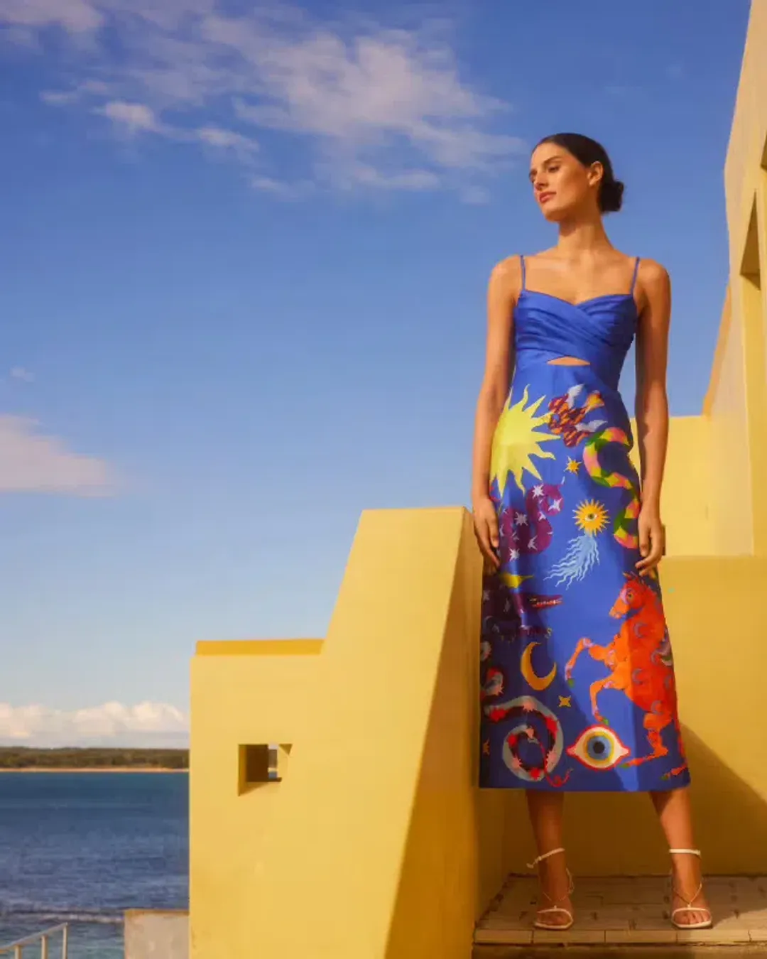 Alemais Guardian Midi Dress in Azure Size 8 for rent on The Volte - main image