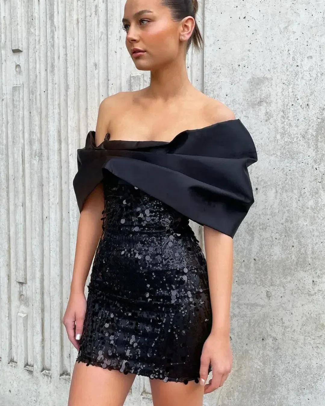 Eliya the Label Bianca Mini Dress Black Size 12 for rent on The Volte - main image