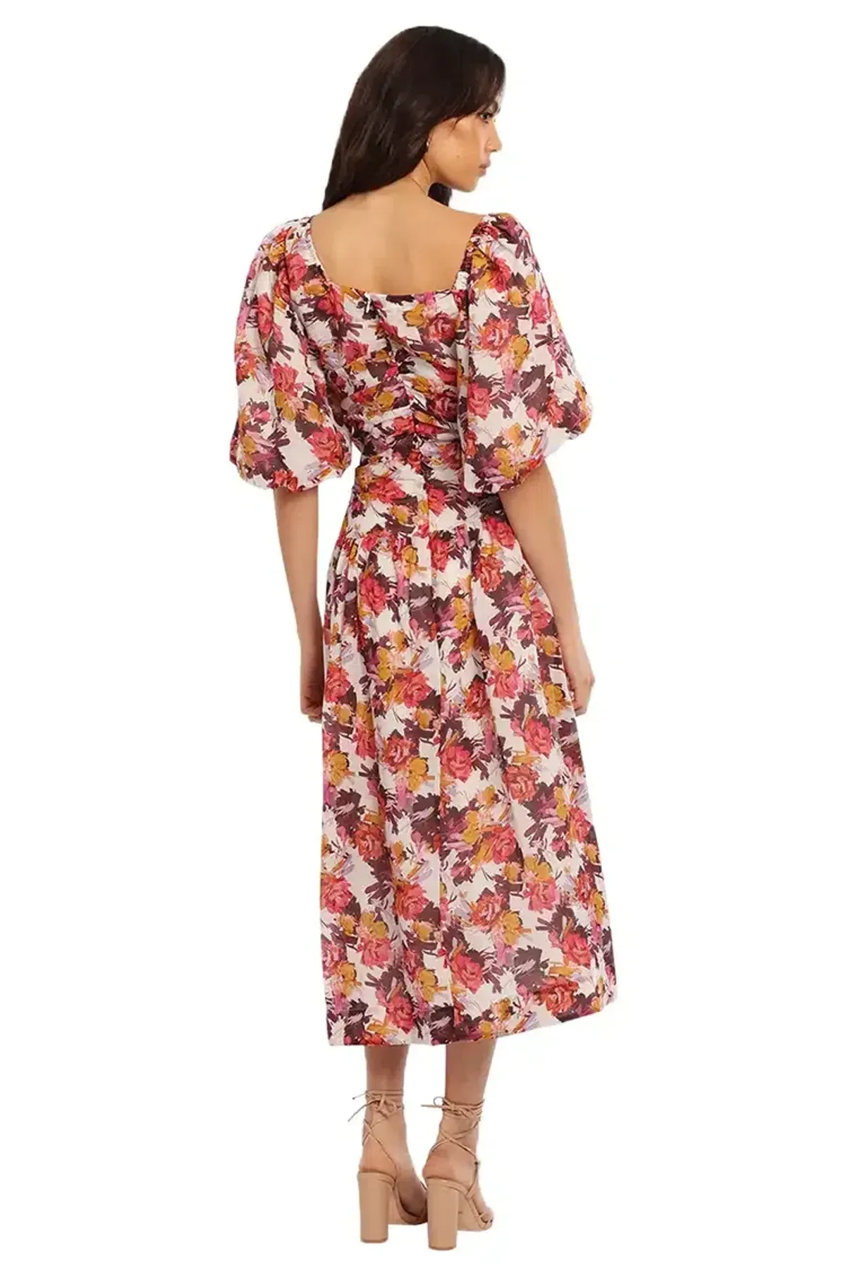 Nicholas Wren Midi Dress in Darlington Grey Floral Size 14 - Image 3