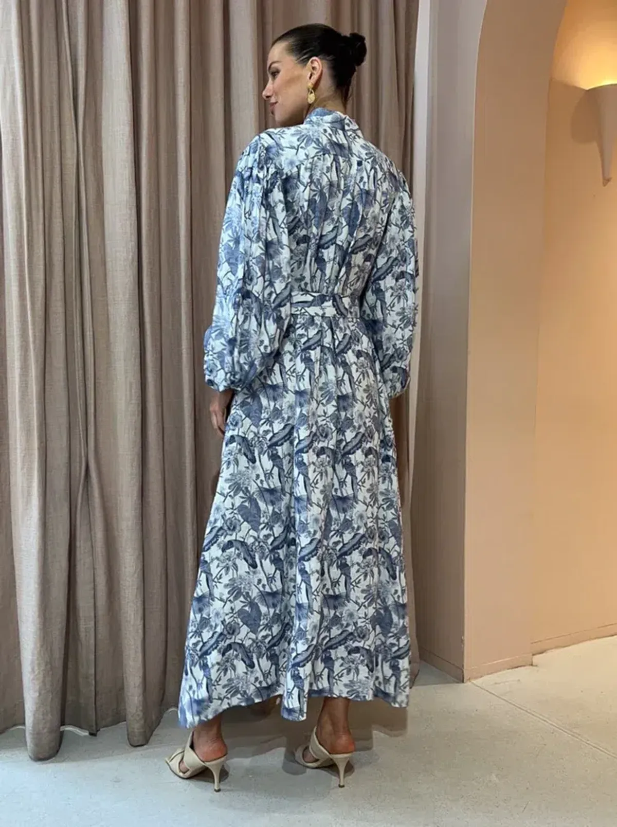 Palm Noosa Noddy Dress Blue Jungle Print Size 12 - Image 4