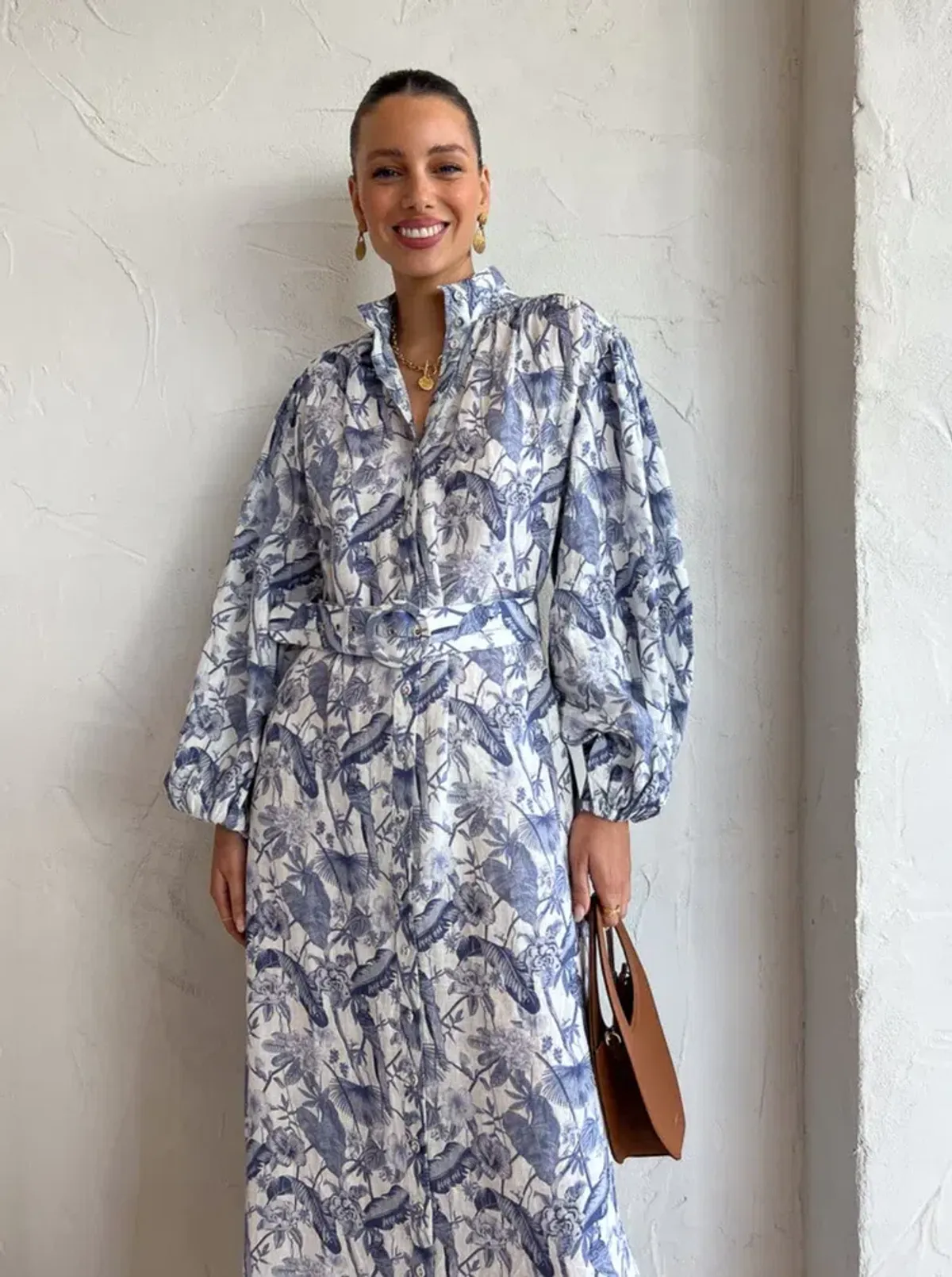 Palm Noosa Noddy Dress Blue Jungle Print Size 12 - Image 6