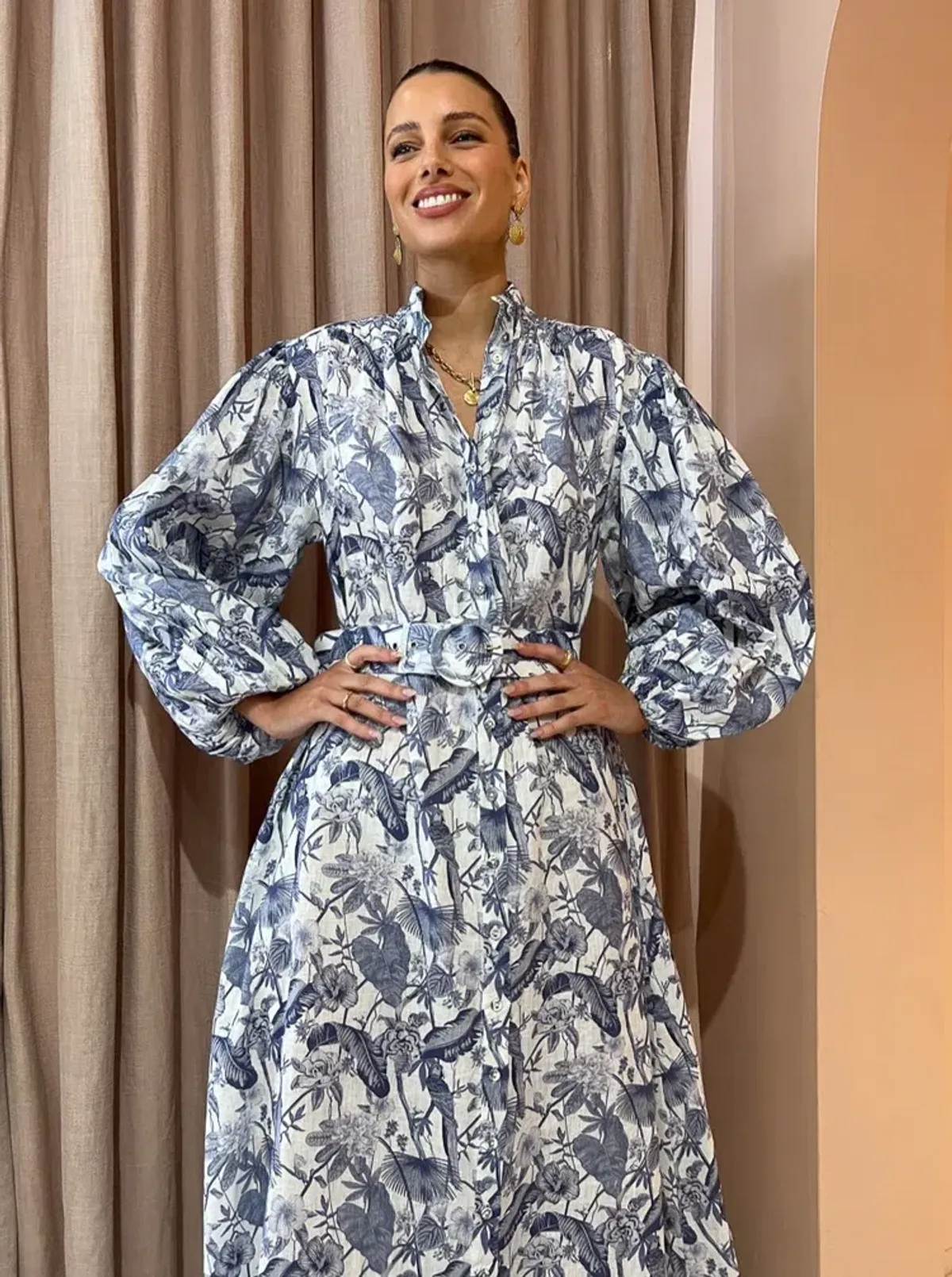 Palm Noosa Noddy Dress Blue Jungle Print Size 12 - Image 2