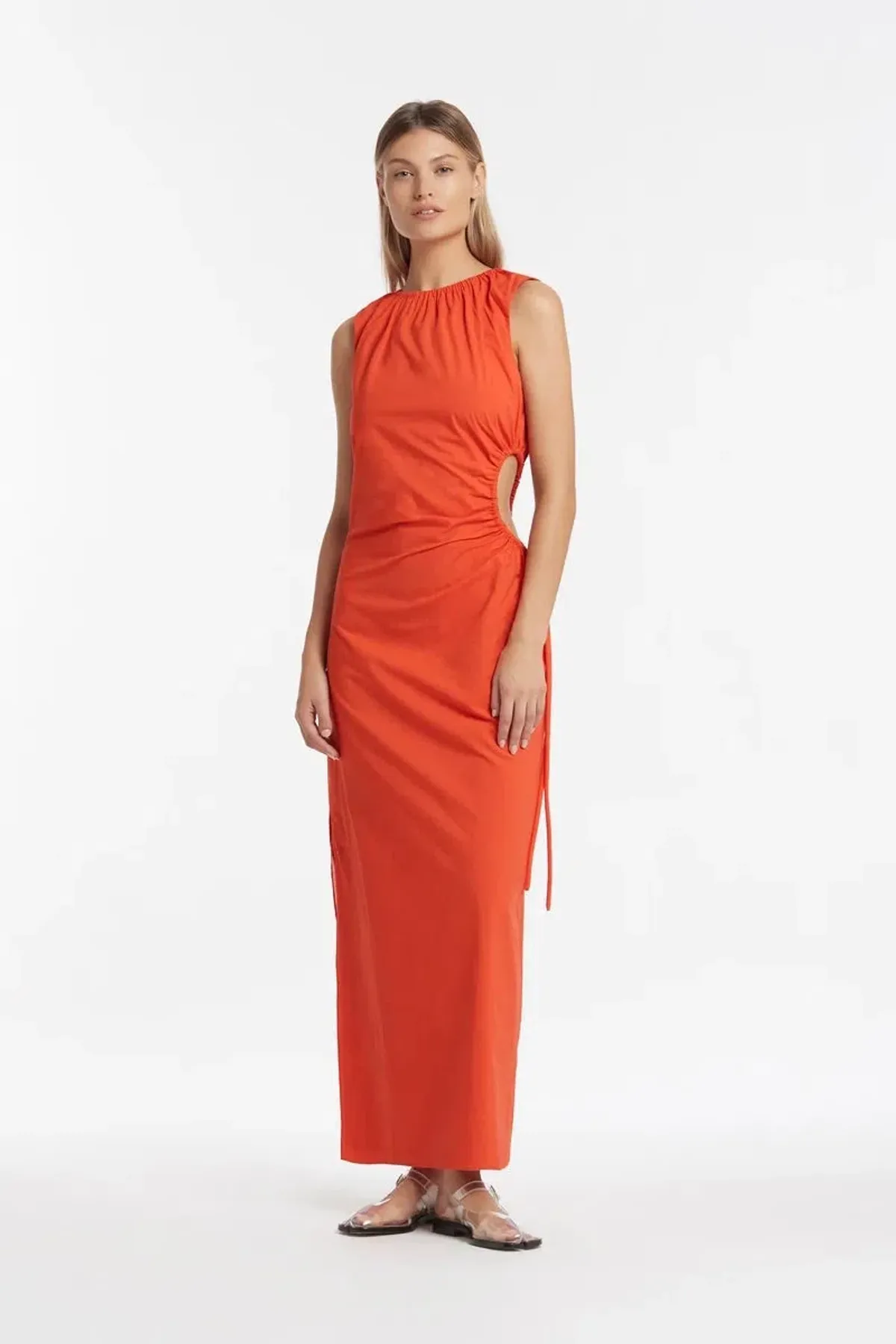 Sir The Label Anja Cutout Cotton Maxi Dress in Red Size 6 - Image 1